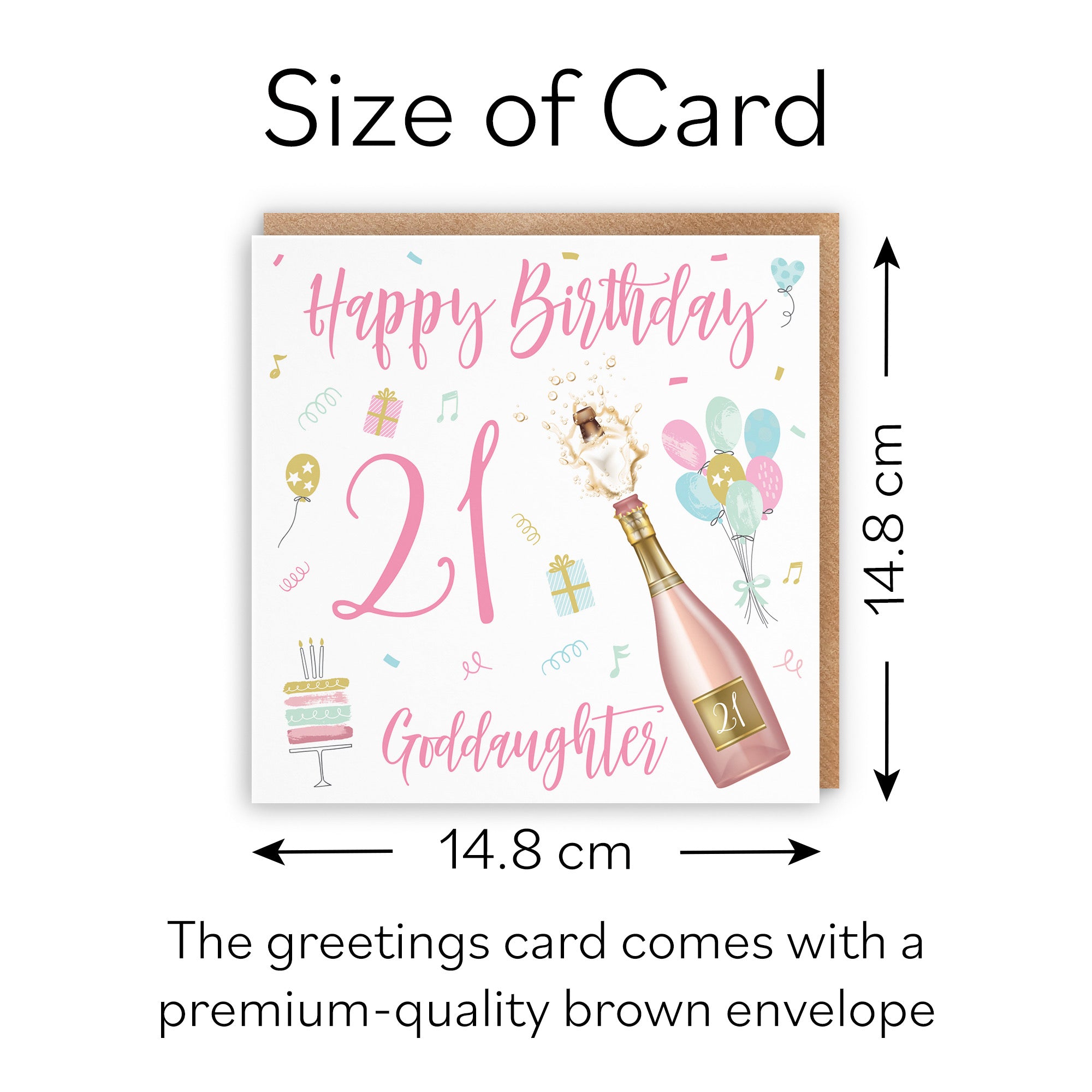 21st Goddaughter Birthday Card Champagne - Default Title (B09GLCS4V9)