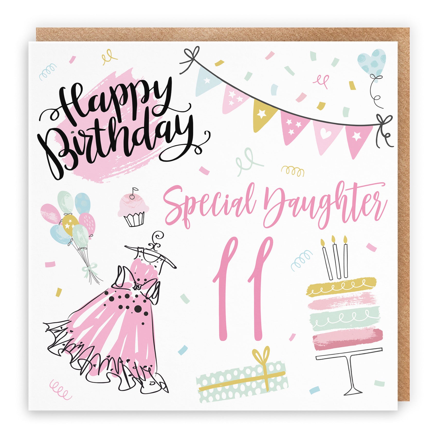 11th Daughter Birthday Card Party - Default Title (B09GLCV75M)