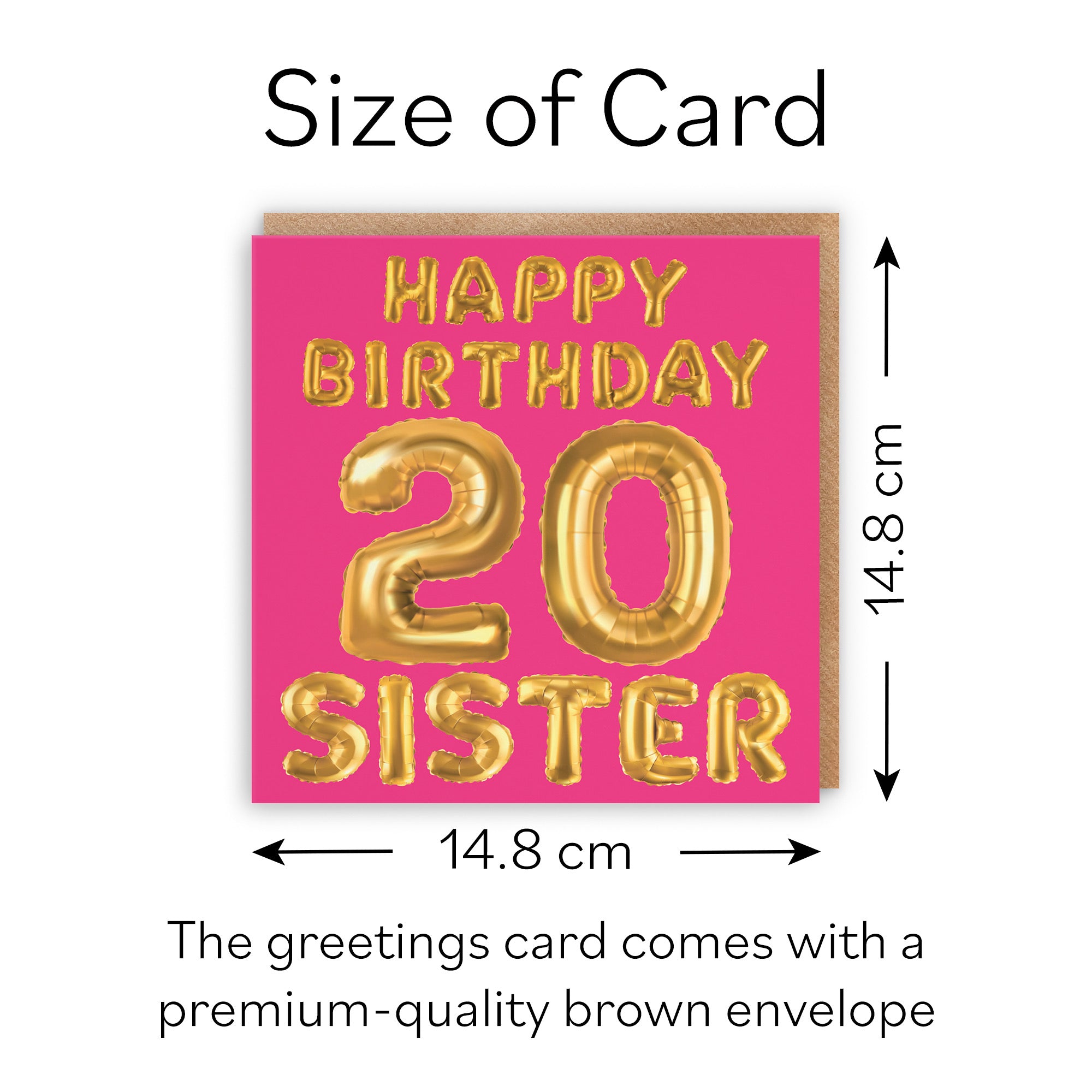 20th Sister Birthday Card Balloon - Default Title (B09GLCVG79)