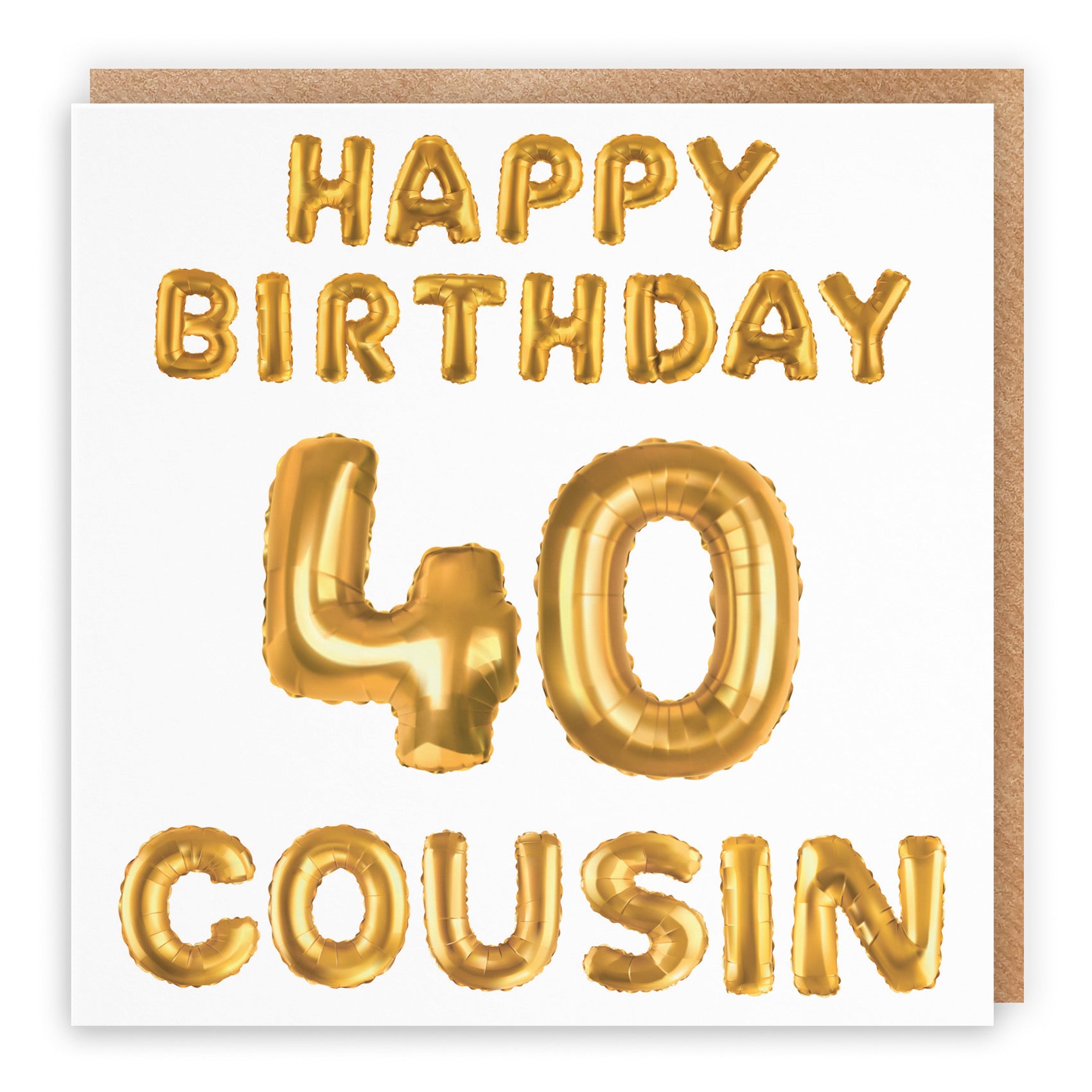 40th Cousin Birthday Card Balloon - Default Title (B09GLCZG48)