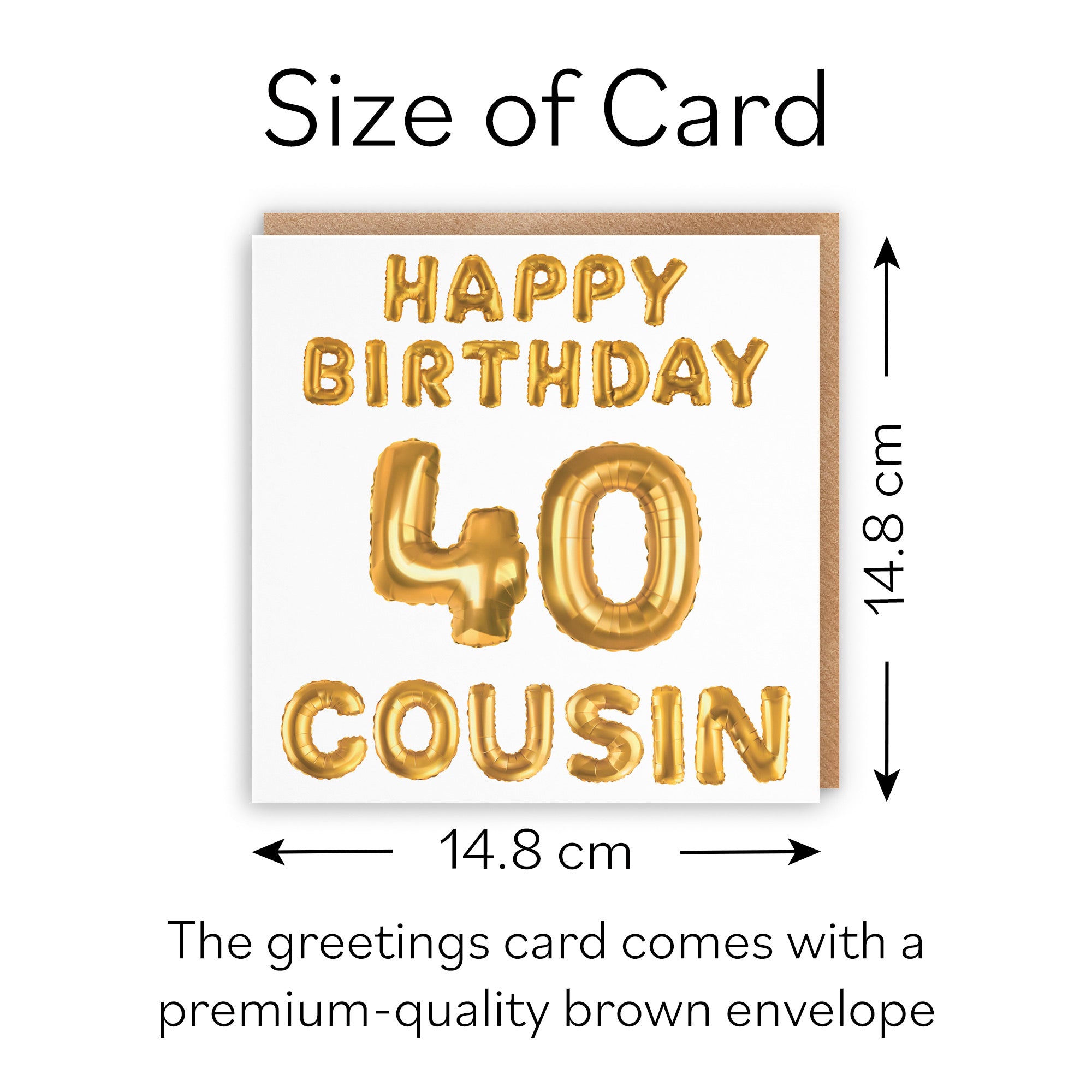 40th Cousin Birthday Card Balloon - Default Title (B09GLCZG48)