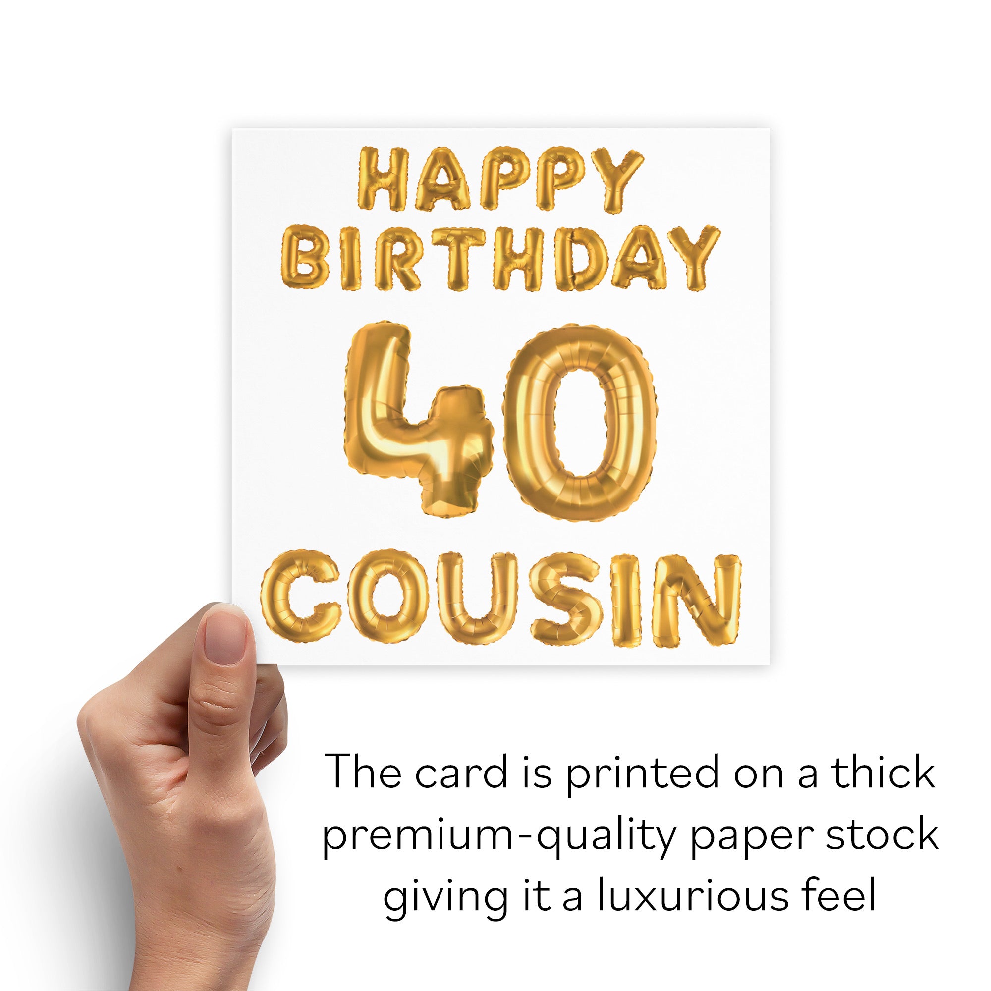 40th Cousin Birthday Card Balloon - Default Title (B09GLCZG48)