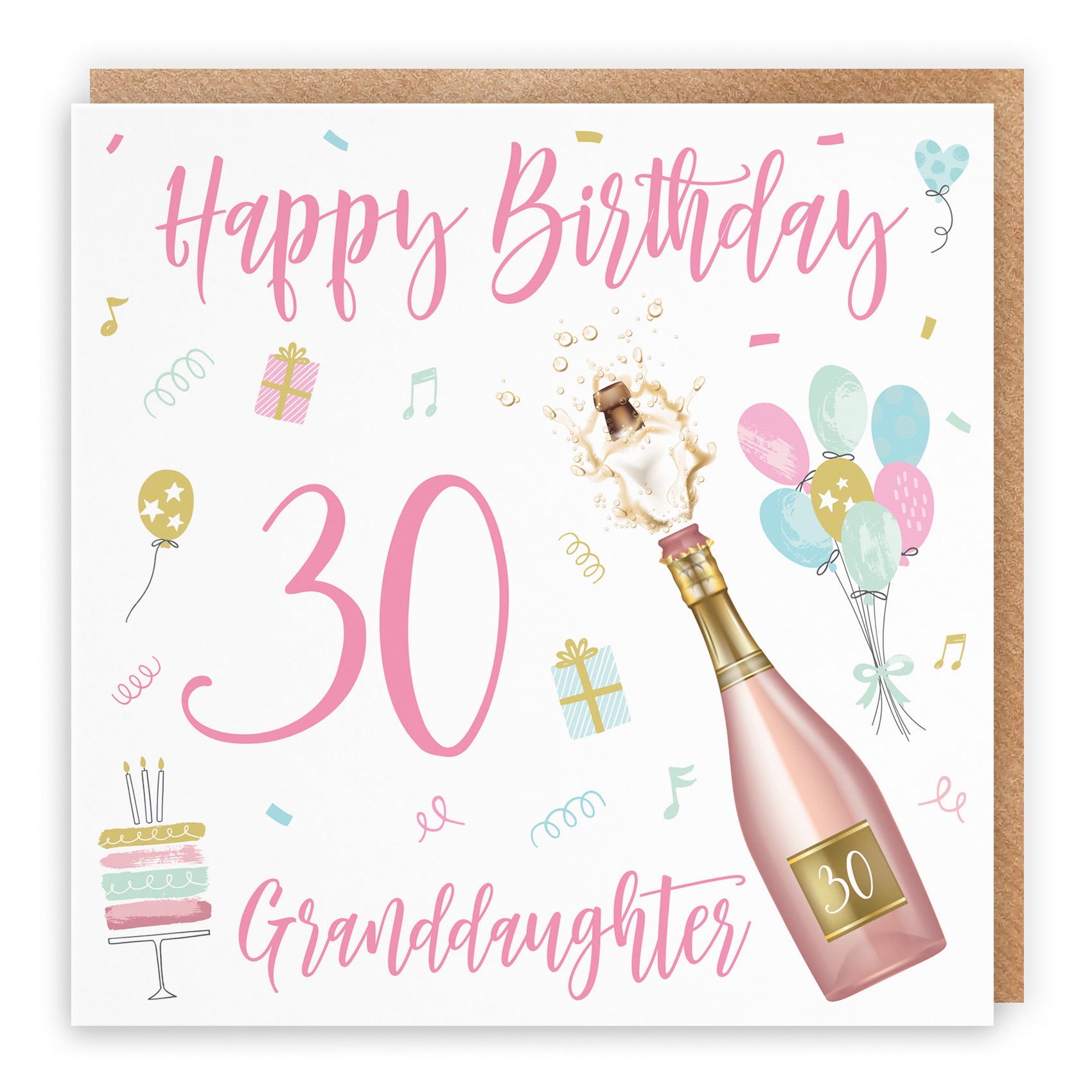 30th Granddaughter Birthday Card Champagne - Default Title (B09GLCZS8W)