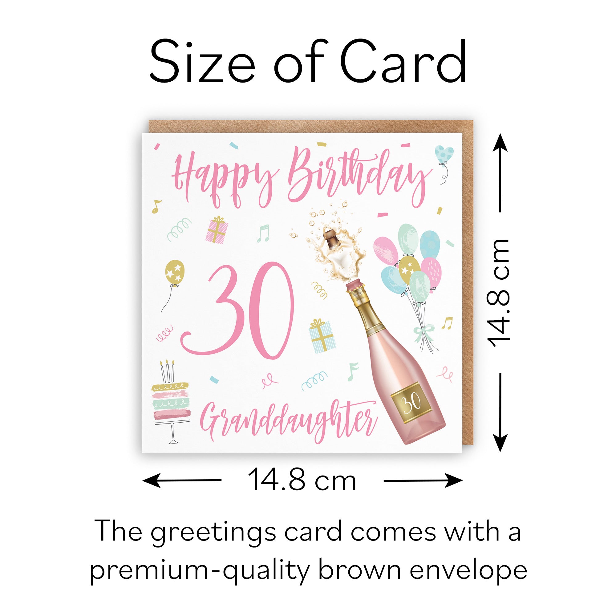 30th Granddaughter Birthday Card Champagne - Default Title (B09GLCZS8W)