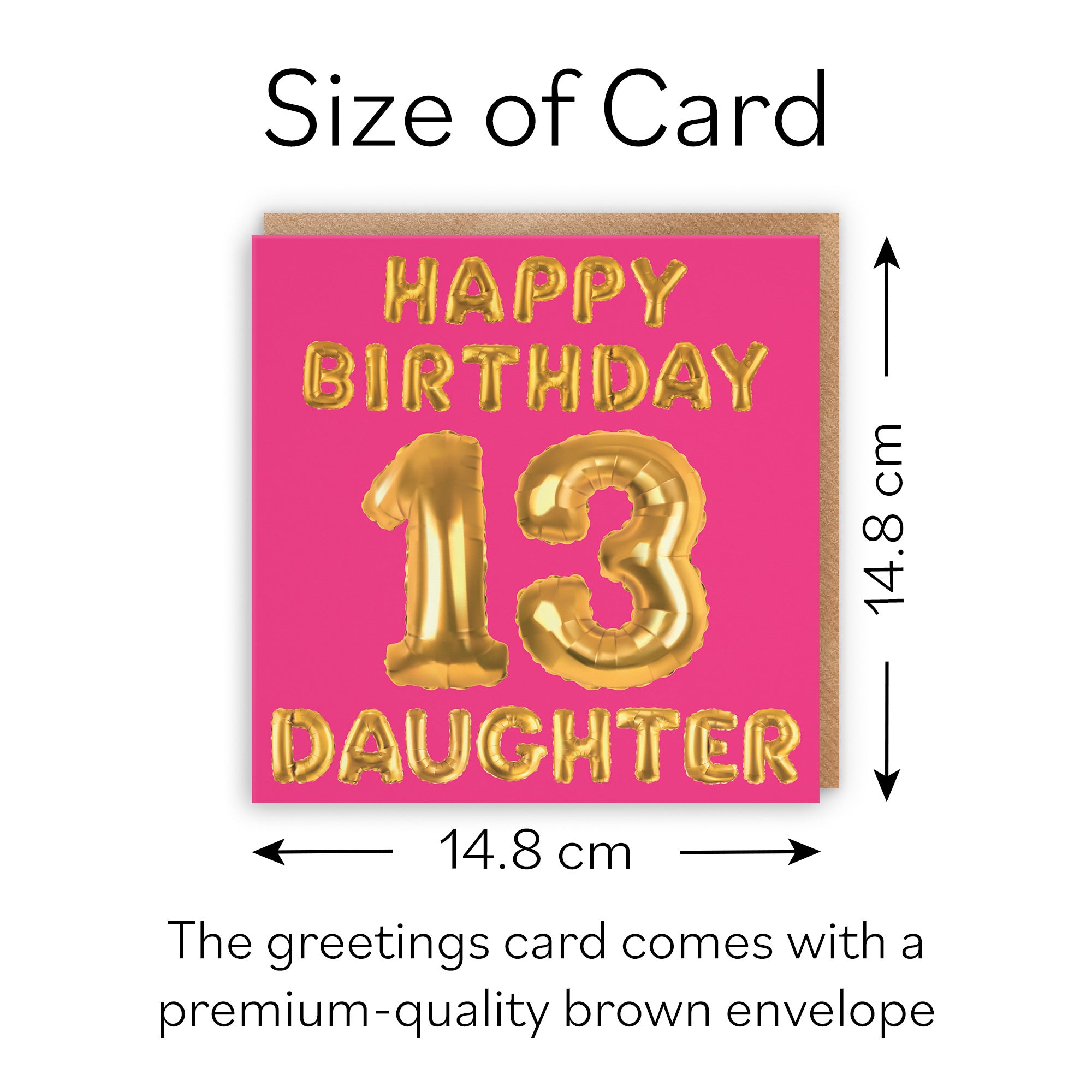 13th Daughter Birthday Card Balloon - Default Title (B09GLD4Y6F)