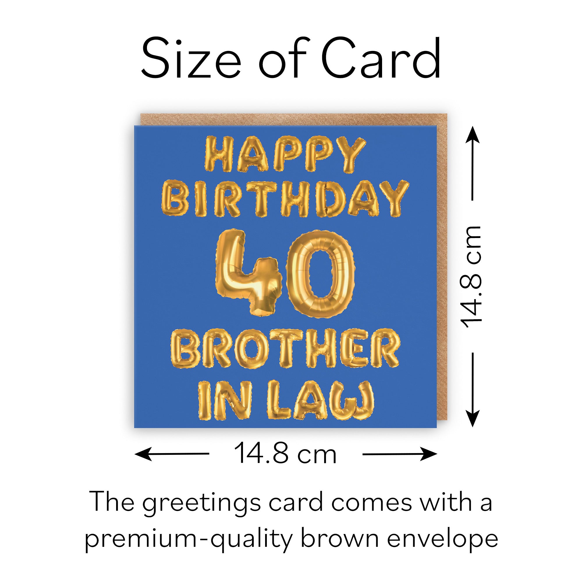 40th Brother In Law Birthday Card Balloon - Default Title (B09GLD6D3X)