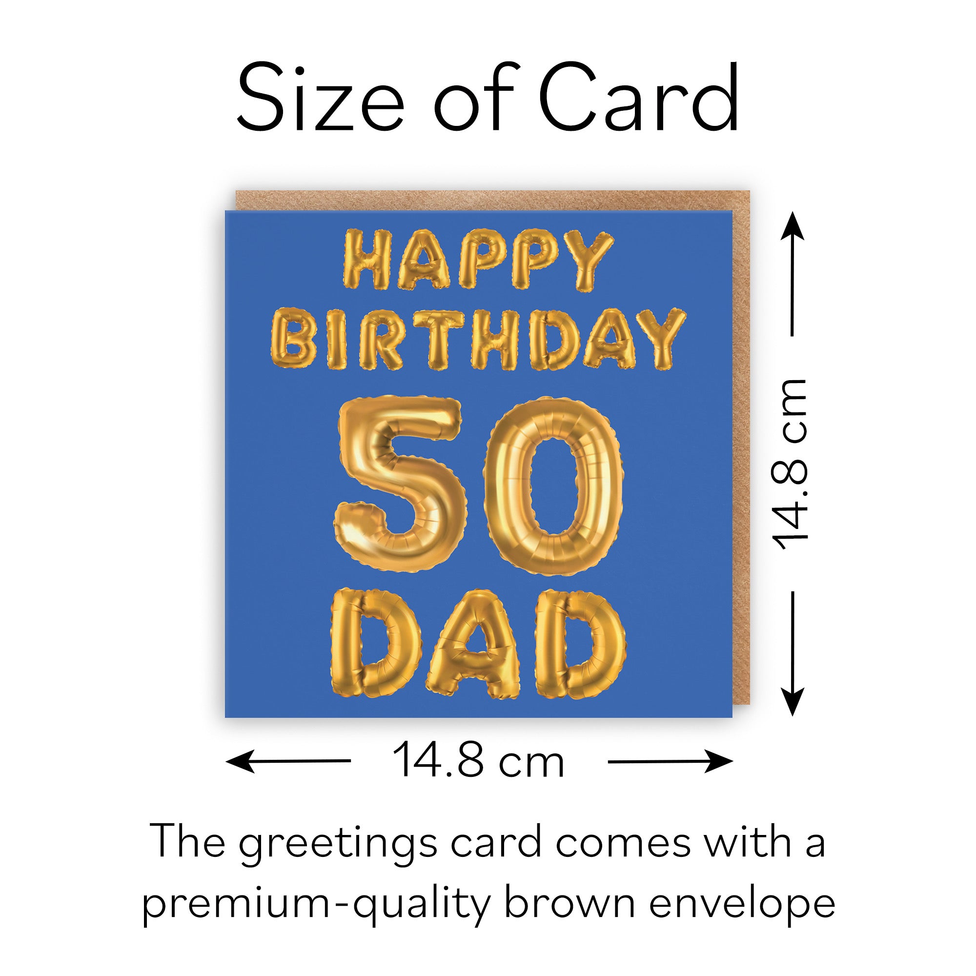 50th Dad Birthday Card Balloon - Default Title (B09GLD9CDB)