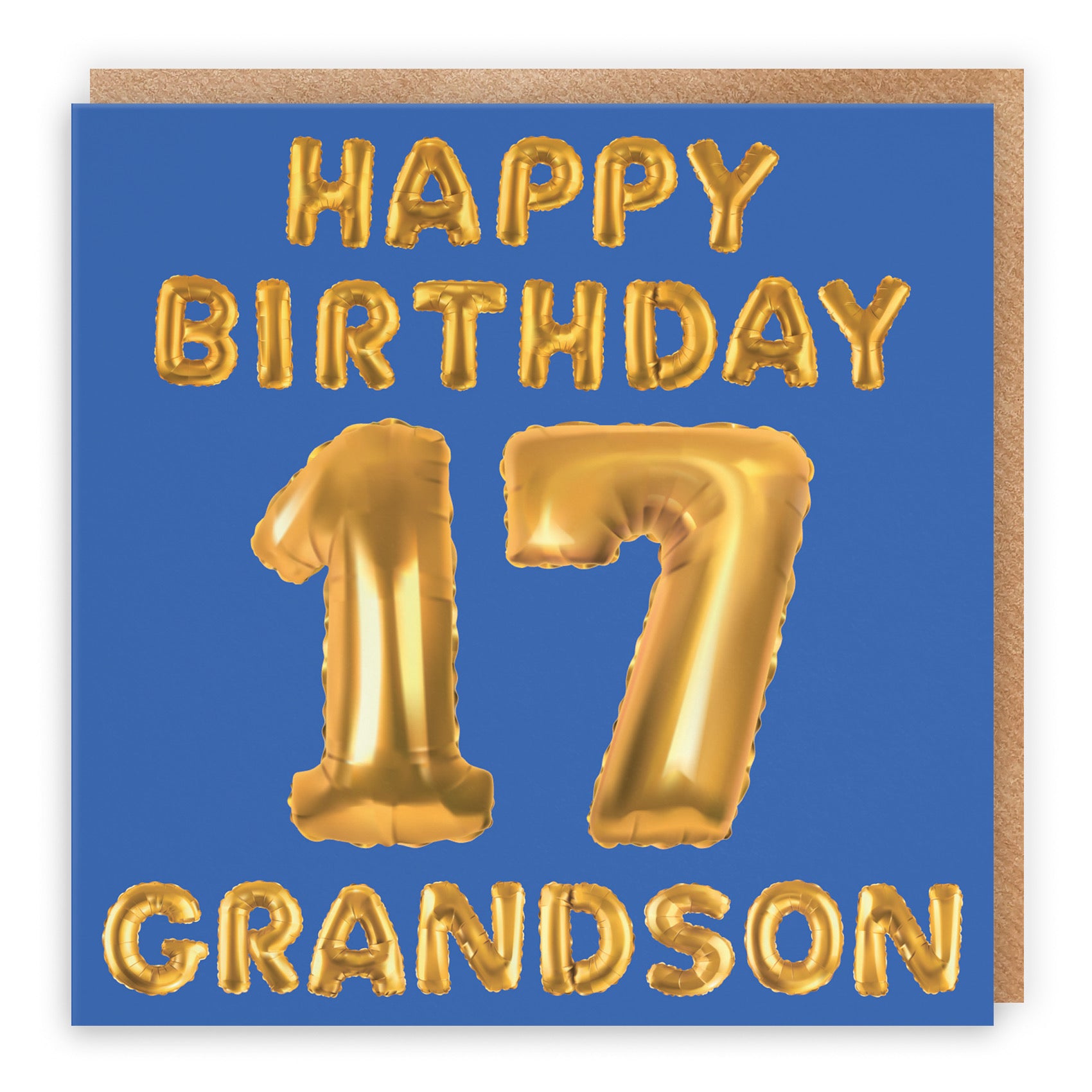 17th Grandson Birthday Card Balloon - Default Title (B09GLDB6DR)