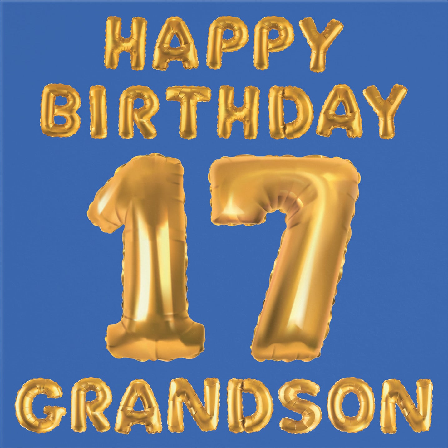 17th Grandson Birthday Card Balloon - Default Title (B09GLDB6DR)