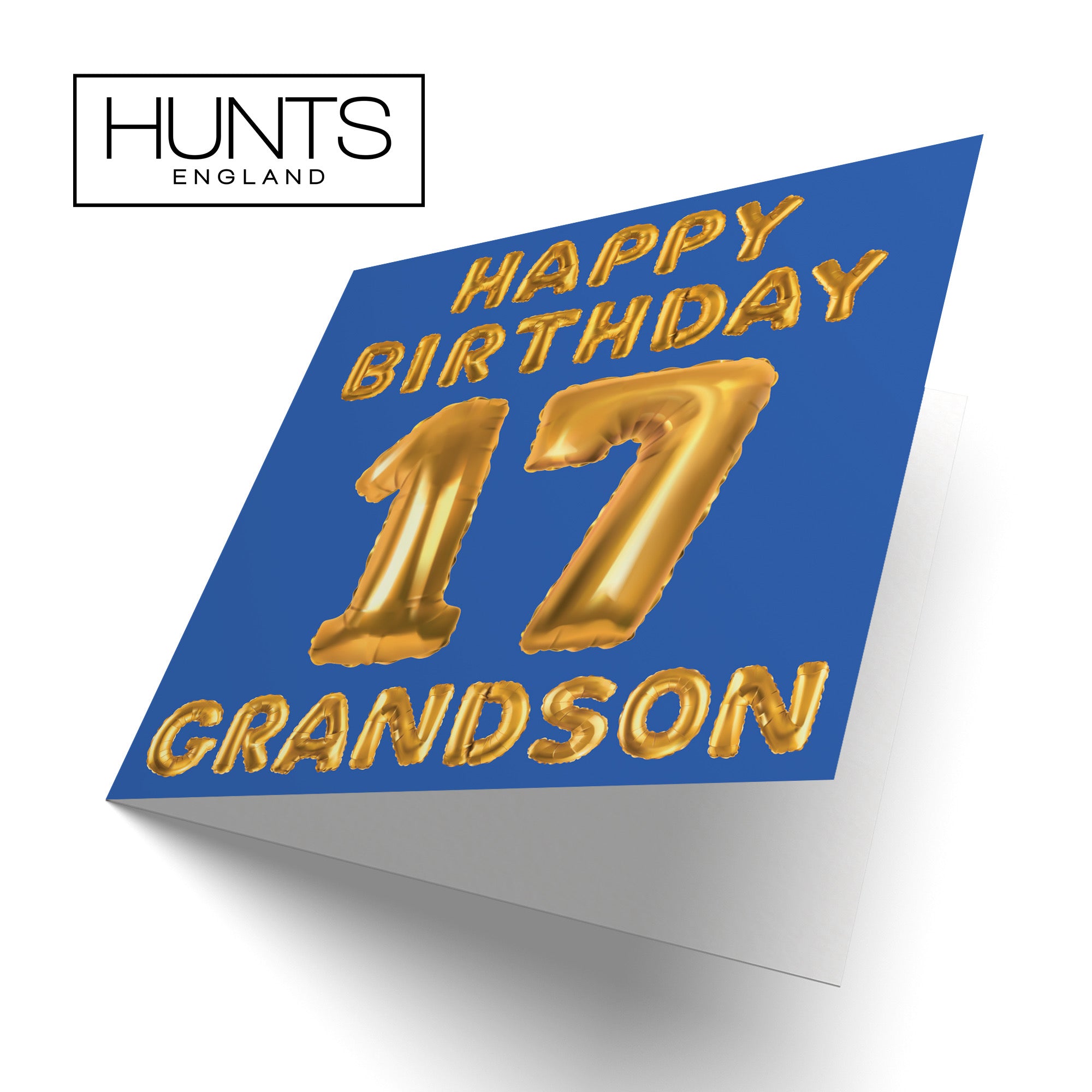 17th Grandson Birthday Card Balloon - Default Title (B09GLDB6DR)