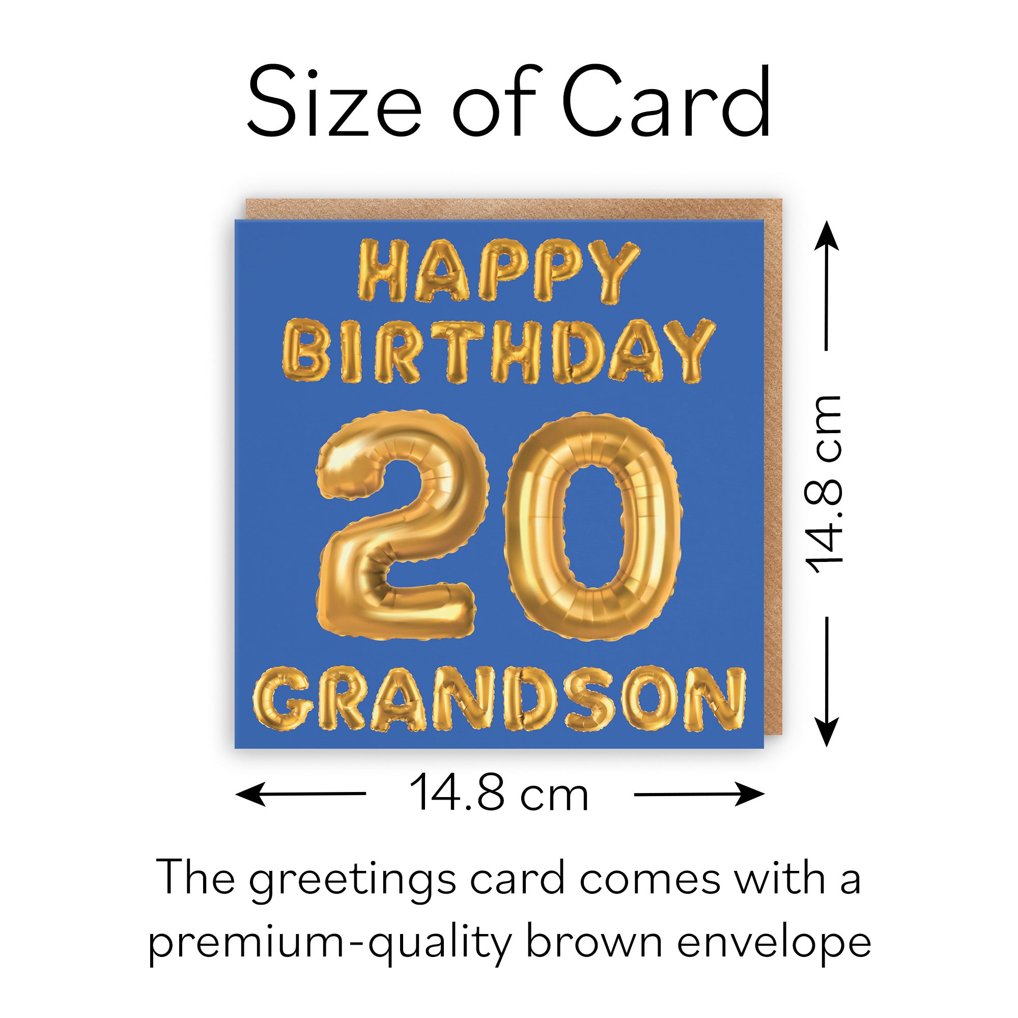 20th Grandson Birthday Card Balloon - Default Title (B09GLDGNWG)