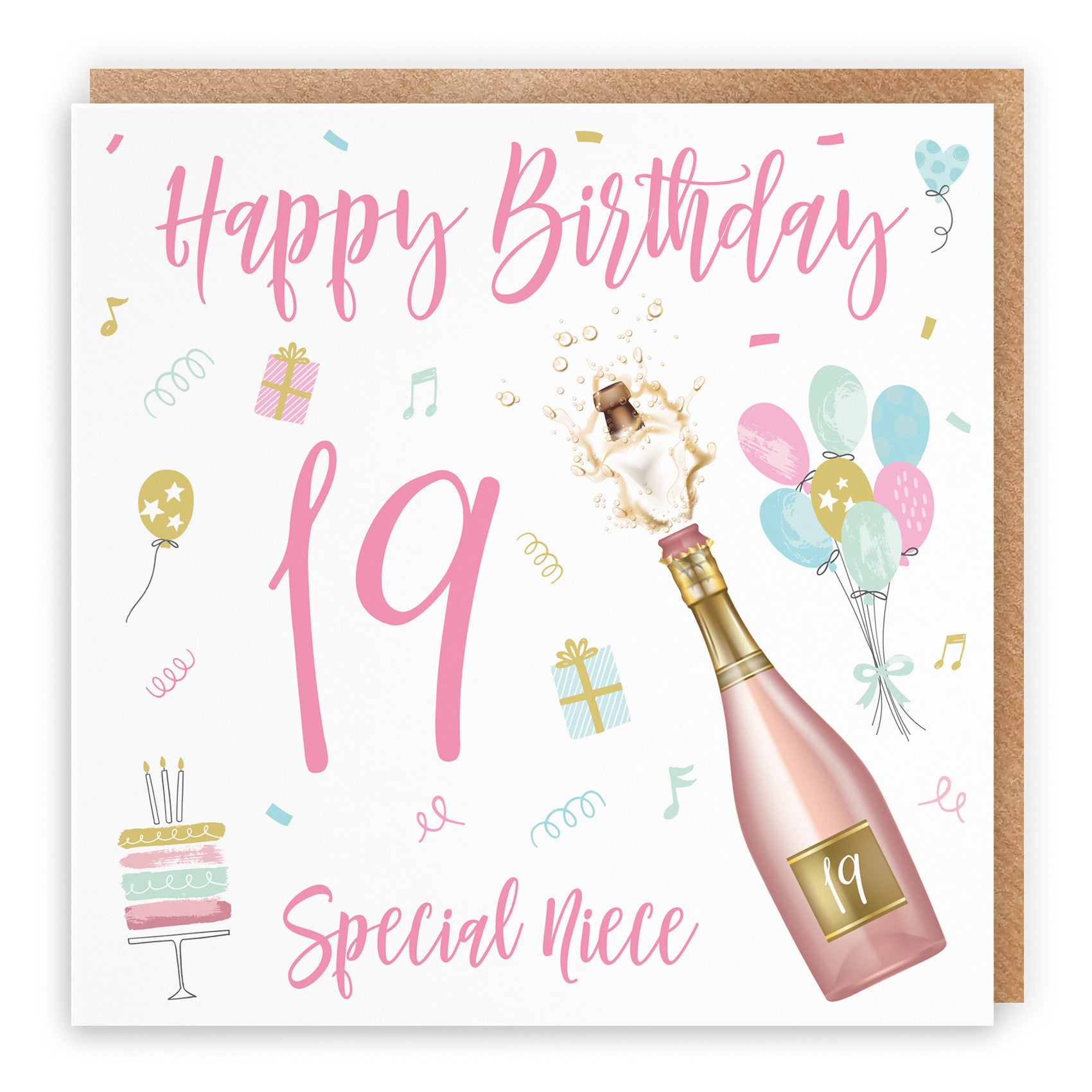 19th Niece Birthday Card Champagne - Default Title (B09GLDHL2L)