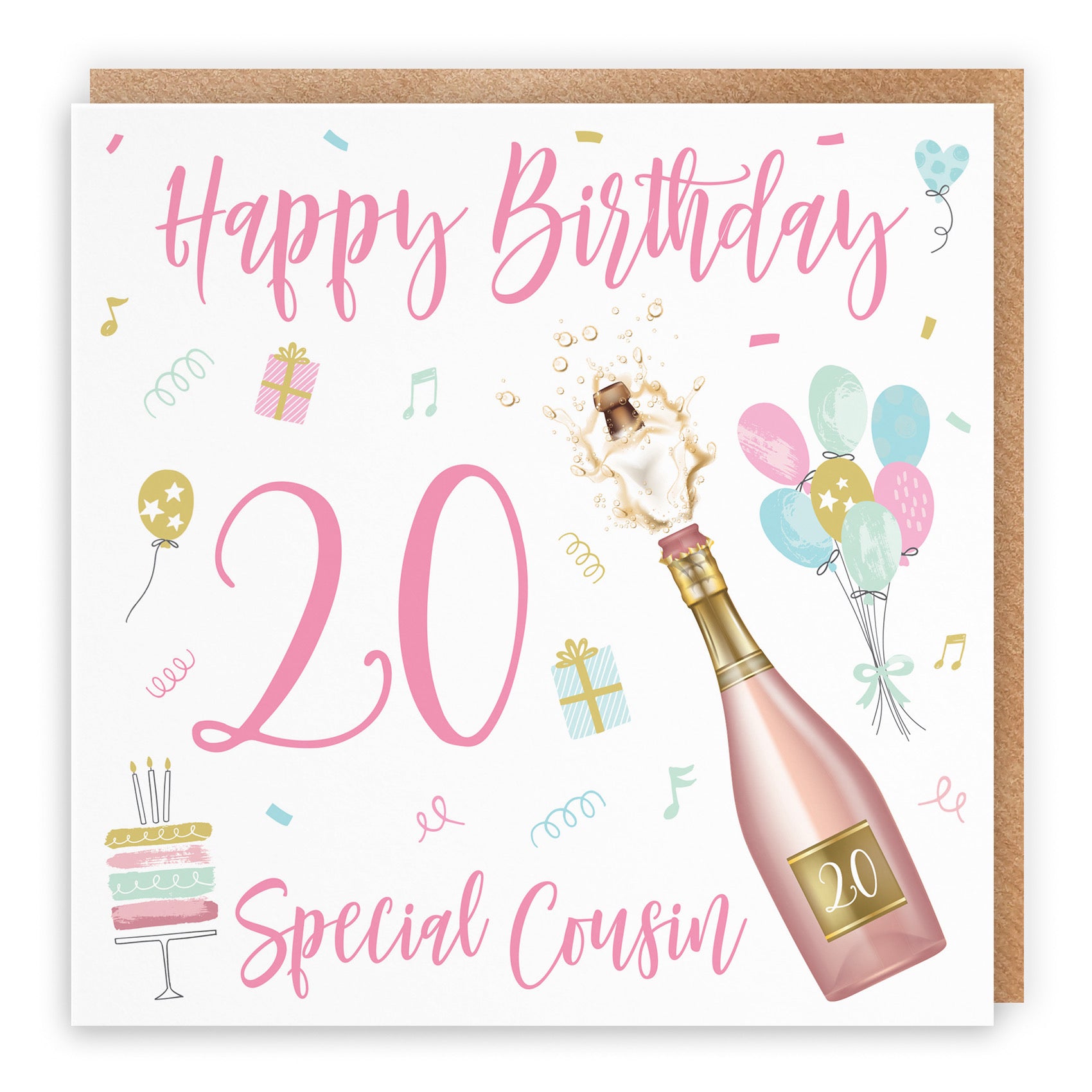 20th Cousin Female Birthday Card Champagne - Default Title (B09GLDJSR7)