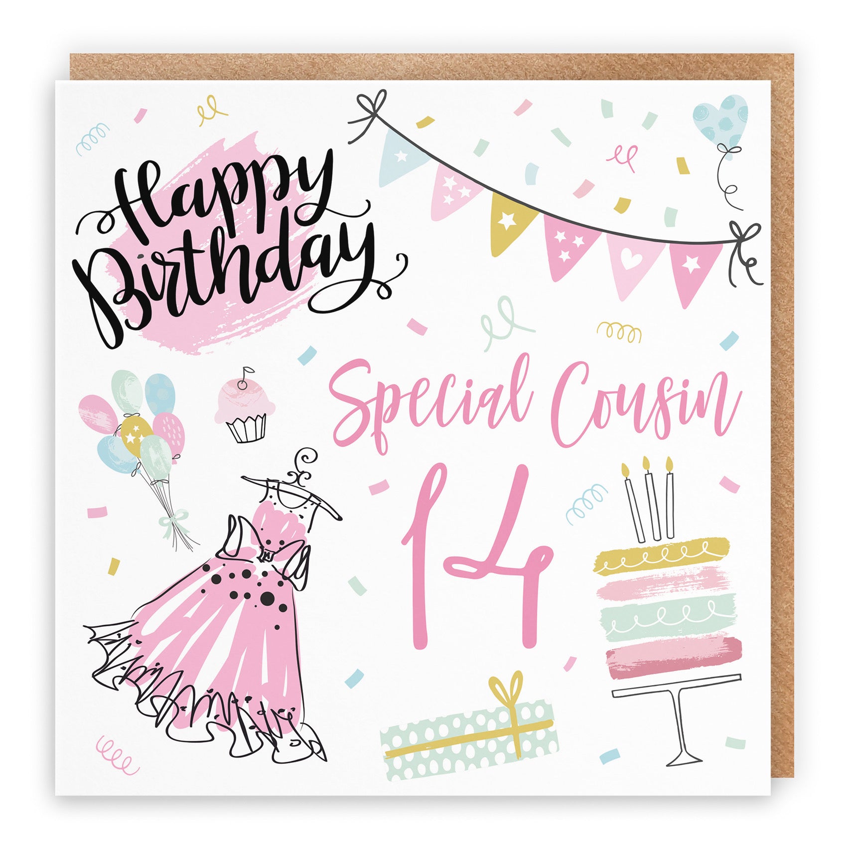 14th Cousin Female Birthday Card Party - Default Title (B09GLDPRRK)