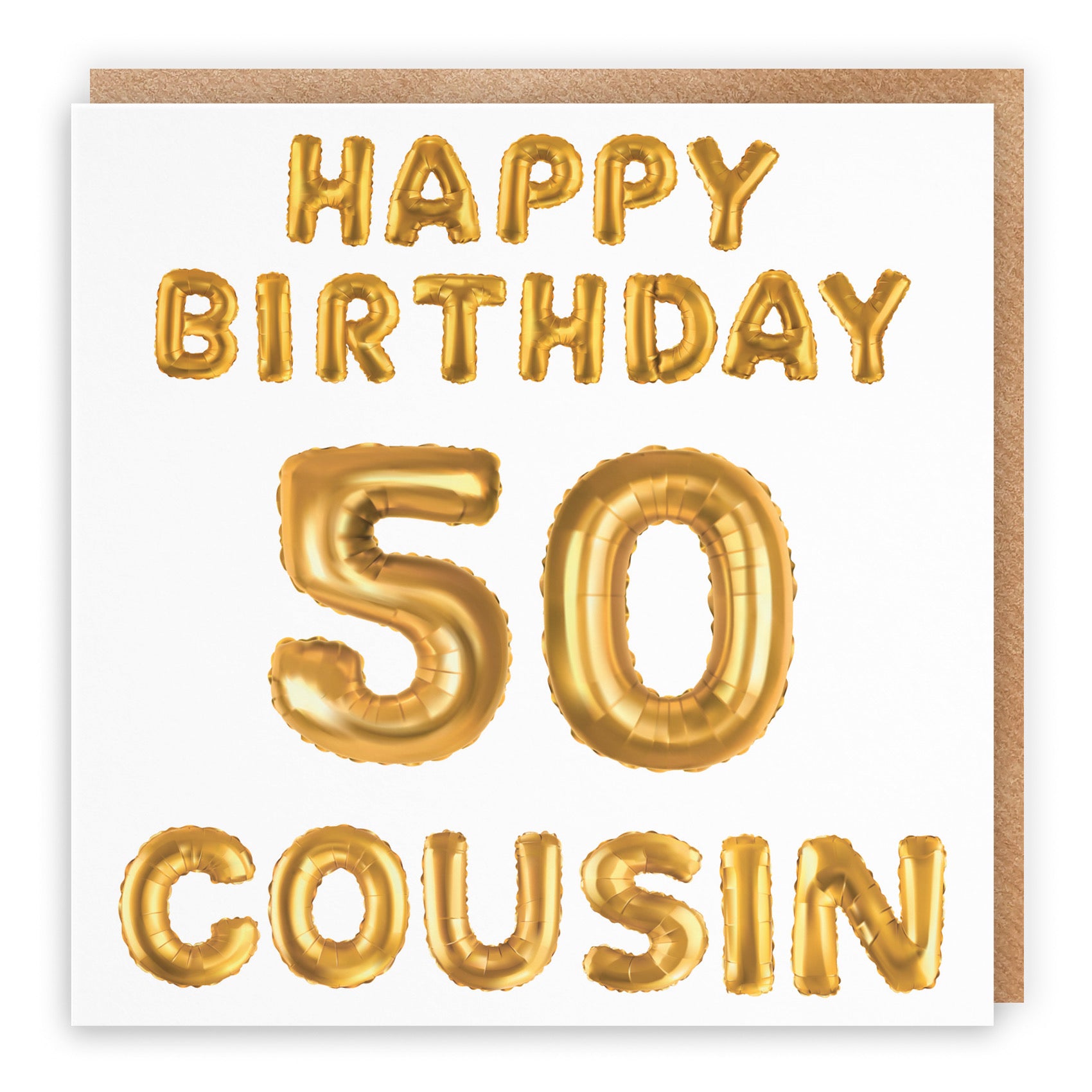 50th Cousin Birthday Card Balloon - Default Title (B09GLDT8TG)