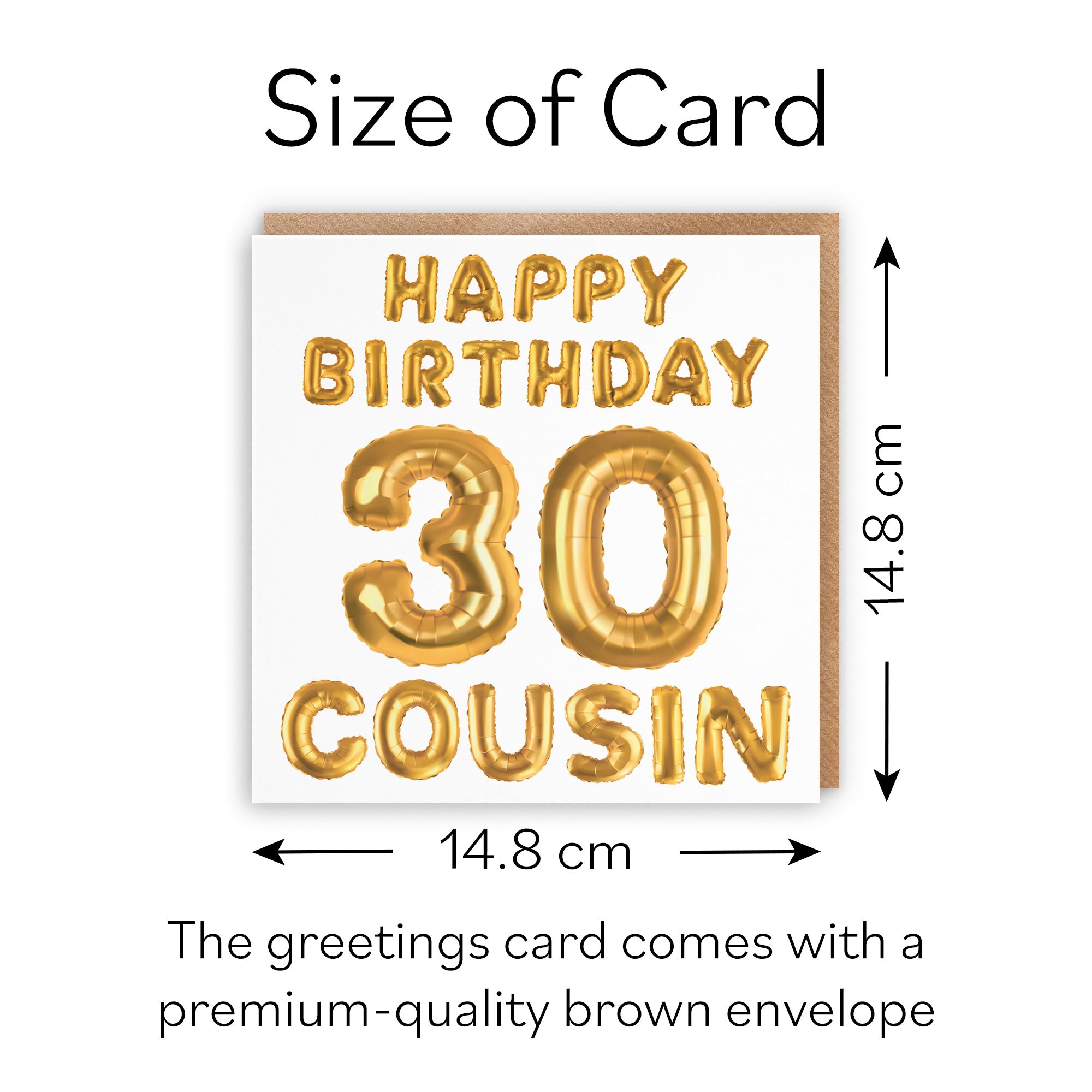 30th Cousin Birthday Card Balloon - Default Title (B09GLF4JDF)