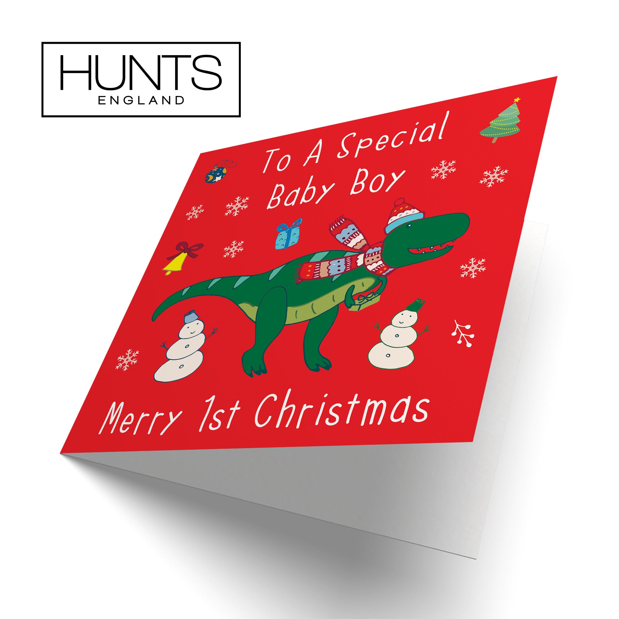 Baby Boy's 1st Christmas Dinosaur Card - Default Title (B09JV9DR51)