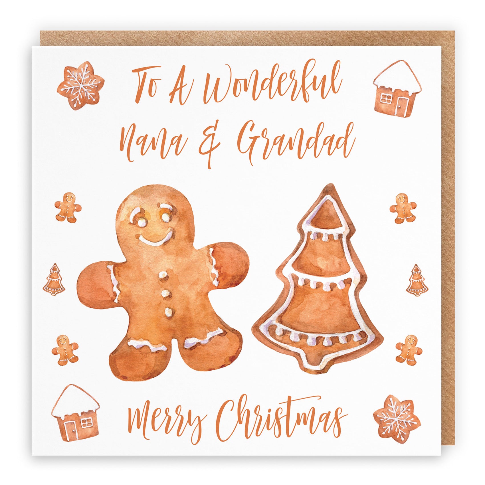 Nana And Grandad Gingerbread Christmas Card - Default Title (B09JVCDWWJ)