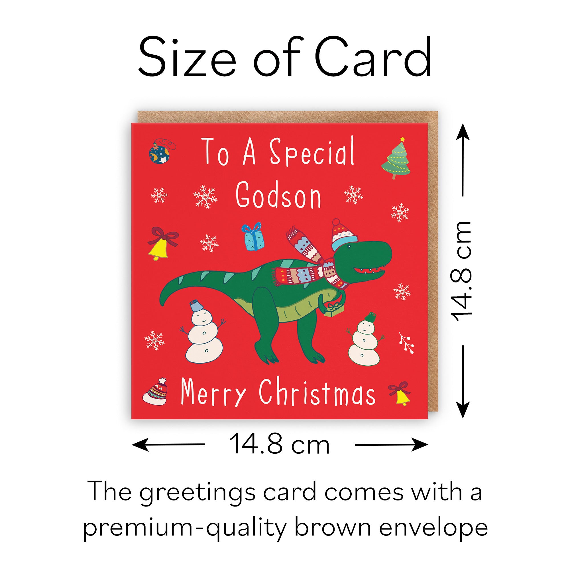 Godson Dinosaur Christmas Card - Default Title (B09JVCFRBF)