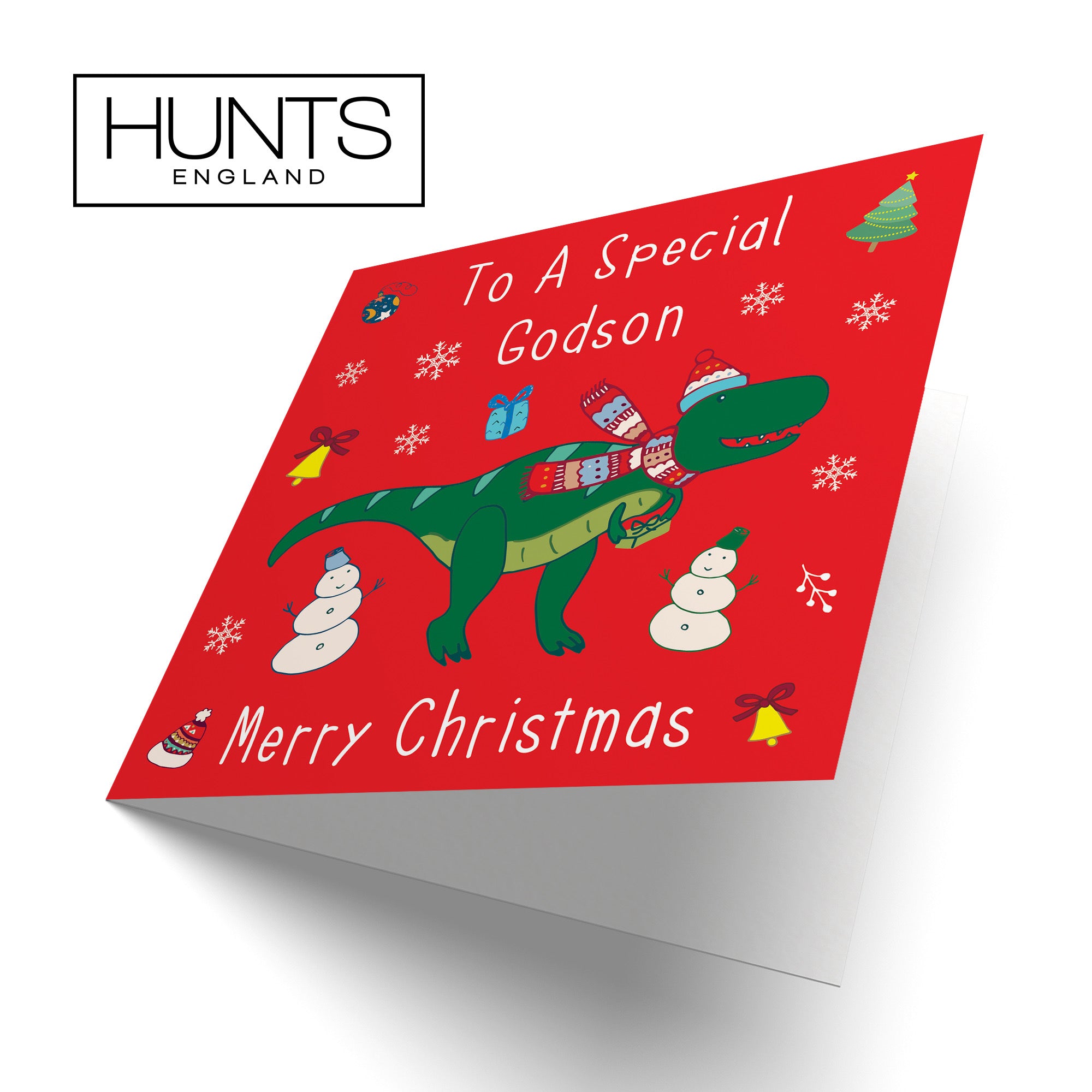 Godson Dinosaur Christmas Card - Default Title (B09JVCFRBF)