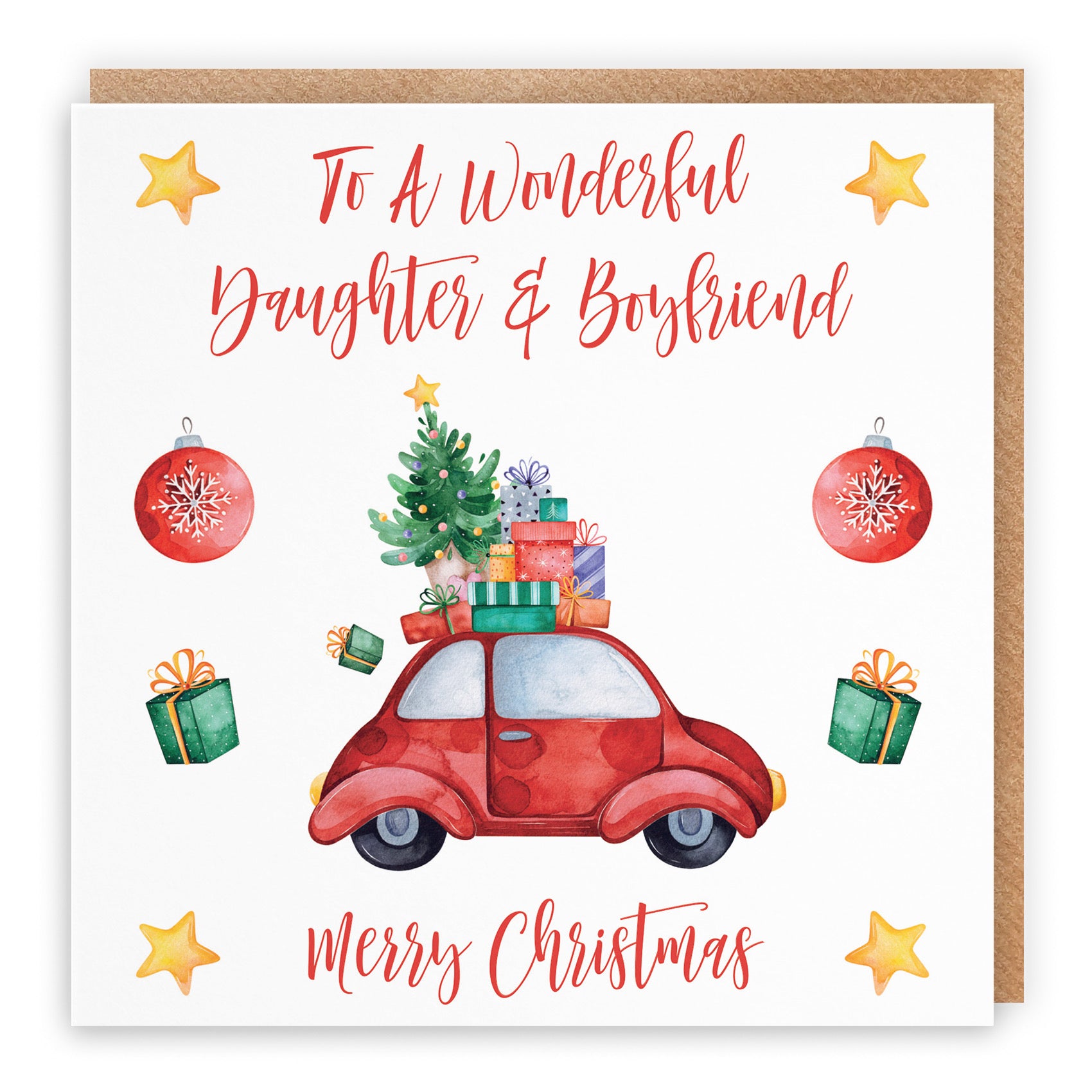 Daughter And Boyfriend Christmas Holiday Card - Default Title (B09JVGCF7T)