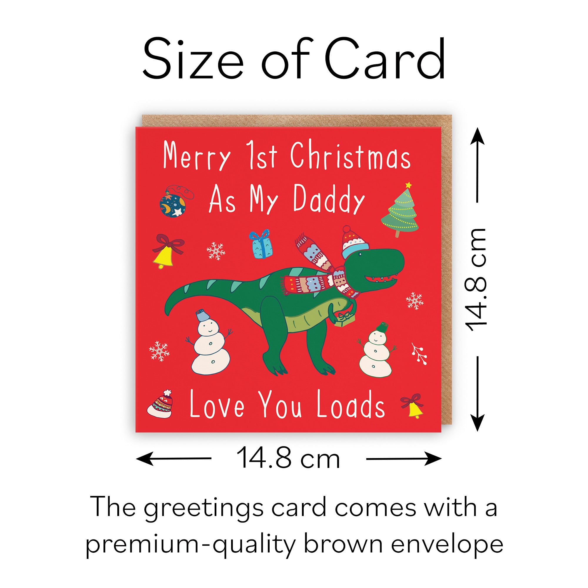 Daddy's 1st Christmas New Baby Dinosaur Card - Default Title (B09JVHRRSC)