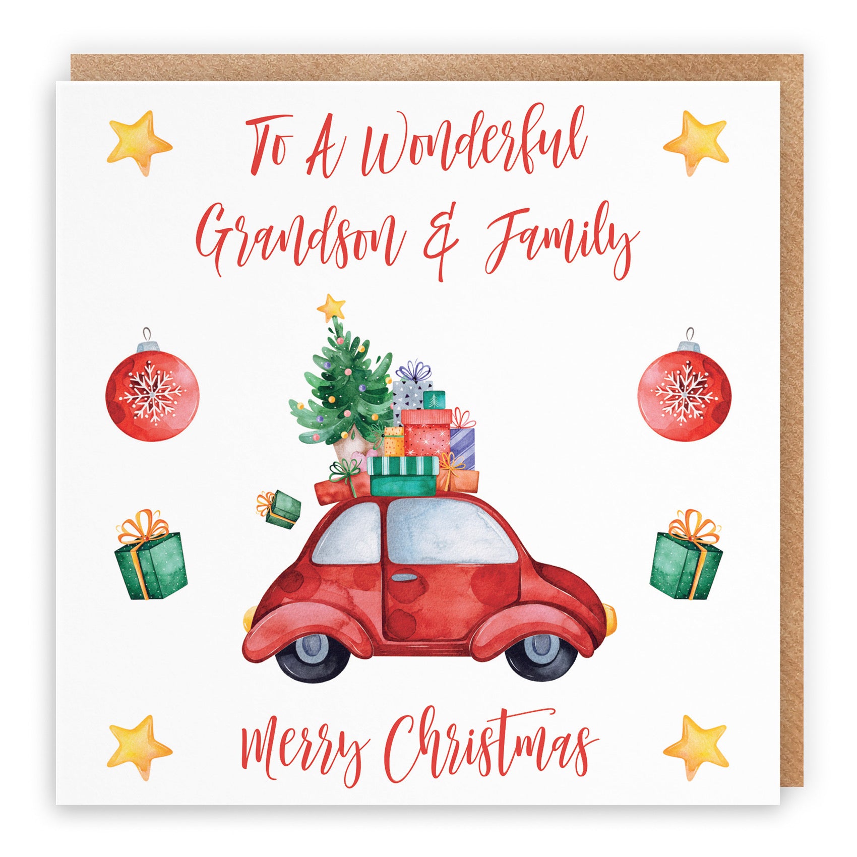 Grandson And Family Christmas Holiday Card - Default Title (B09JVKCVCL)