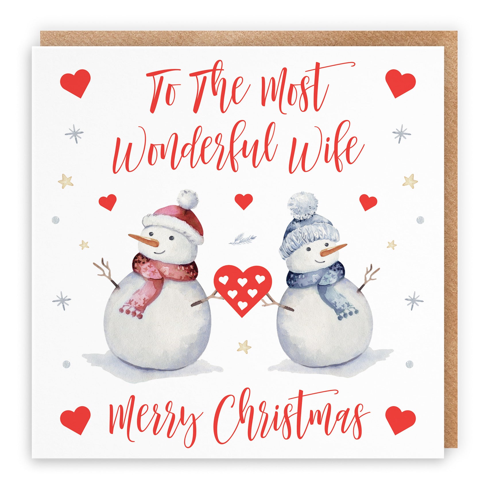 Wife Snowman Christmas Card - Default Title (B09JVKD7SN)