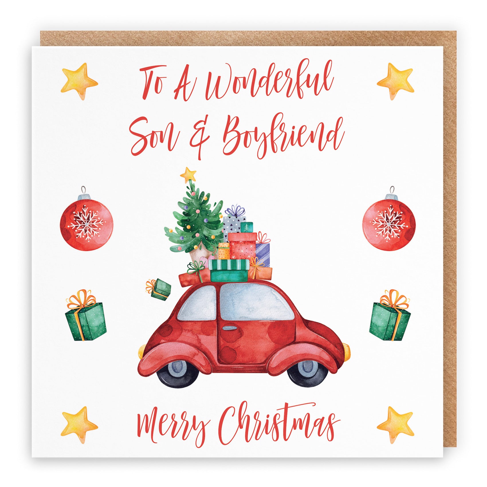 Son And Boyfriend Christmas Holiday Card - Default Title (B09JVL4B74)