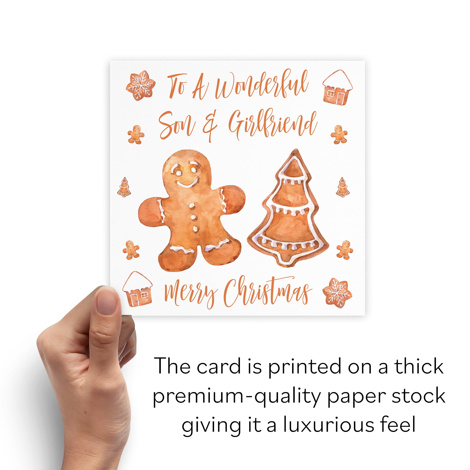 Son And Girlfriend Gingerbread Christmas Card - Default Title (B09JVMY47R)