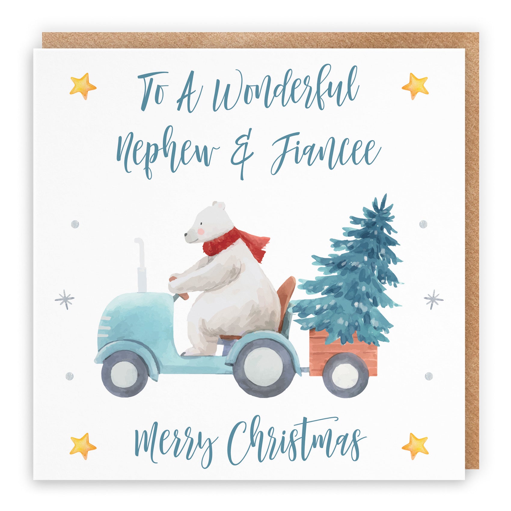 Nephew And Fiancee Polar Bear Christmas Card - Default Title (B09JZVX9CJ)