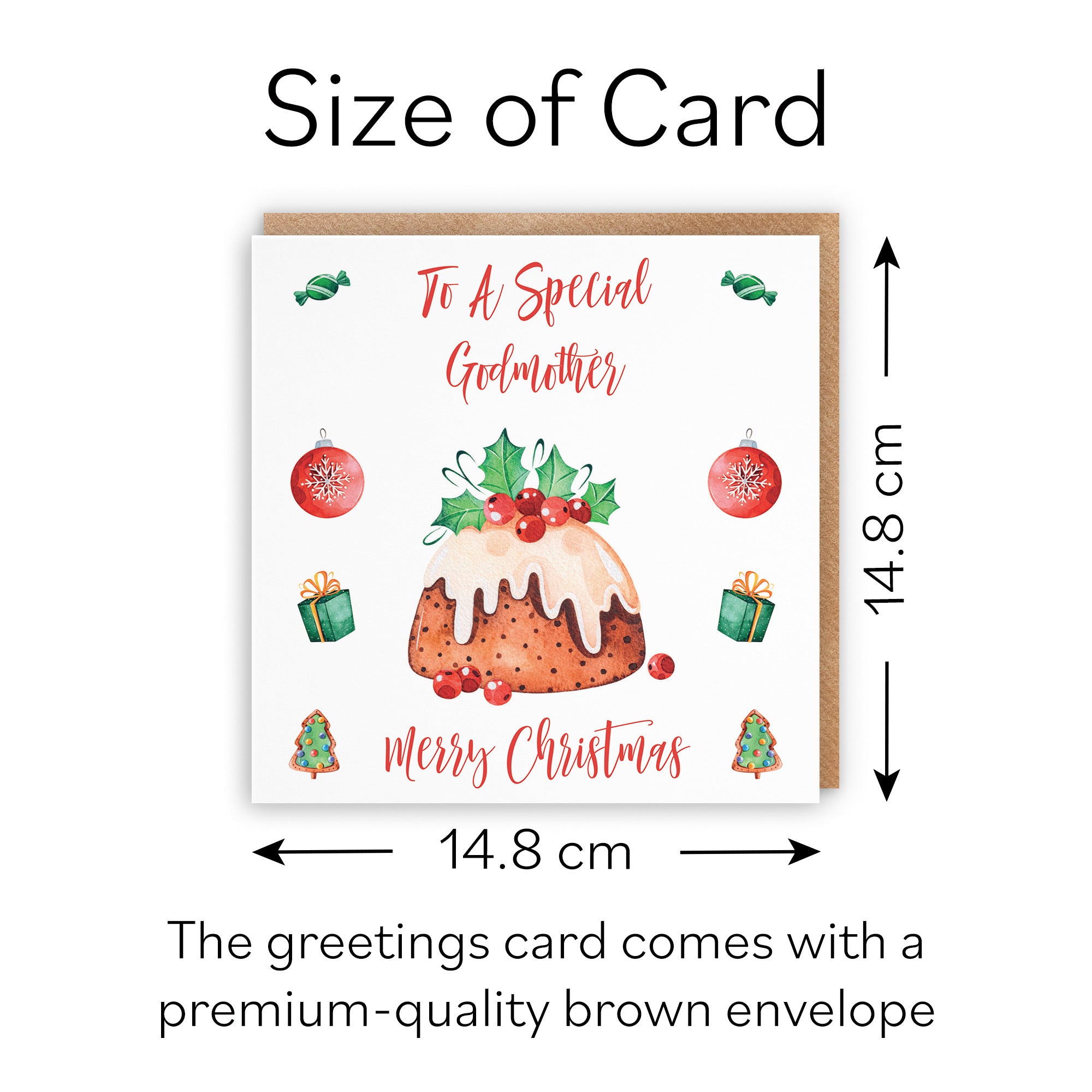 Godmother Christmas Card Christmas Pudding - Default Title (B09JZWW829)