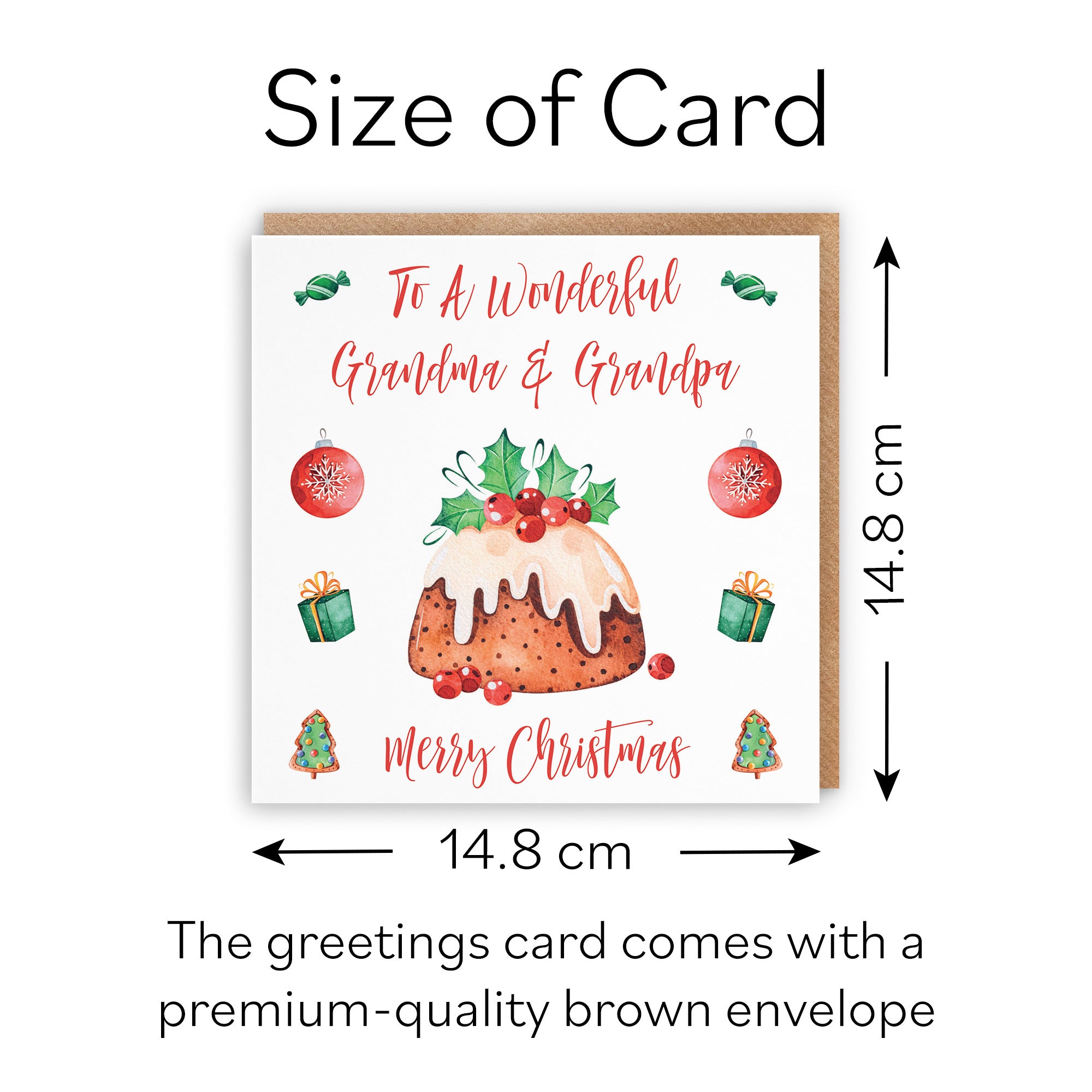 Grandma And Grandpa Christmas Pudding Card - Default Title (B09JZYGTTN)