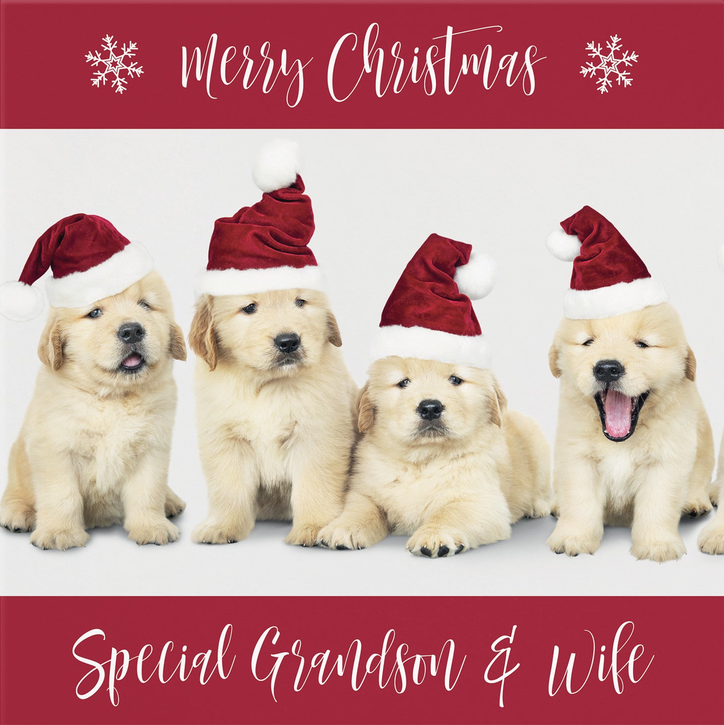 Grandson And Wife Puppy Christmas Card - Default Title (B09JZYJJFY)