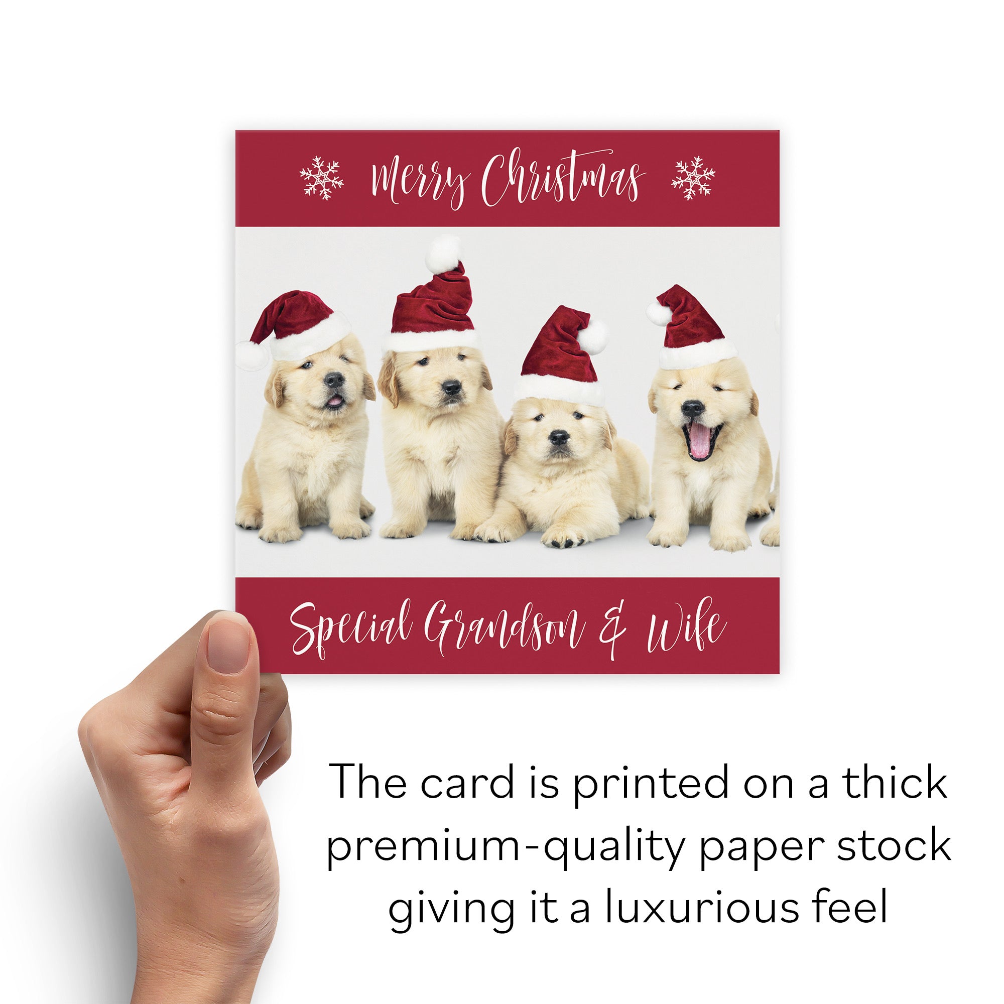 Grandson And Wife Puppy Christmas Card - Default Title (B09JZYJJFY)