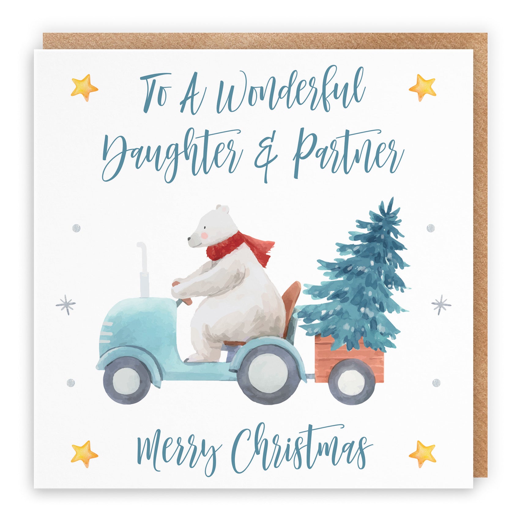 Daughter And Partner Polar Bear Christmas Card - Default Title (B09JZZHKFS)