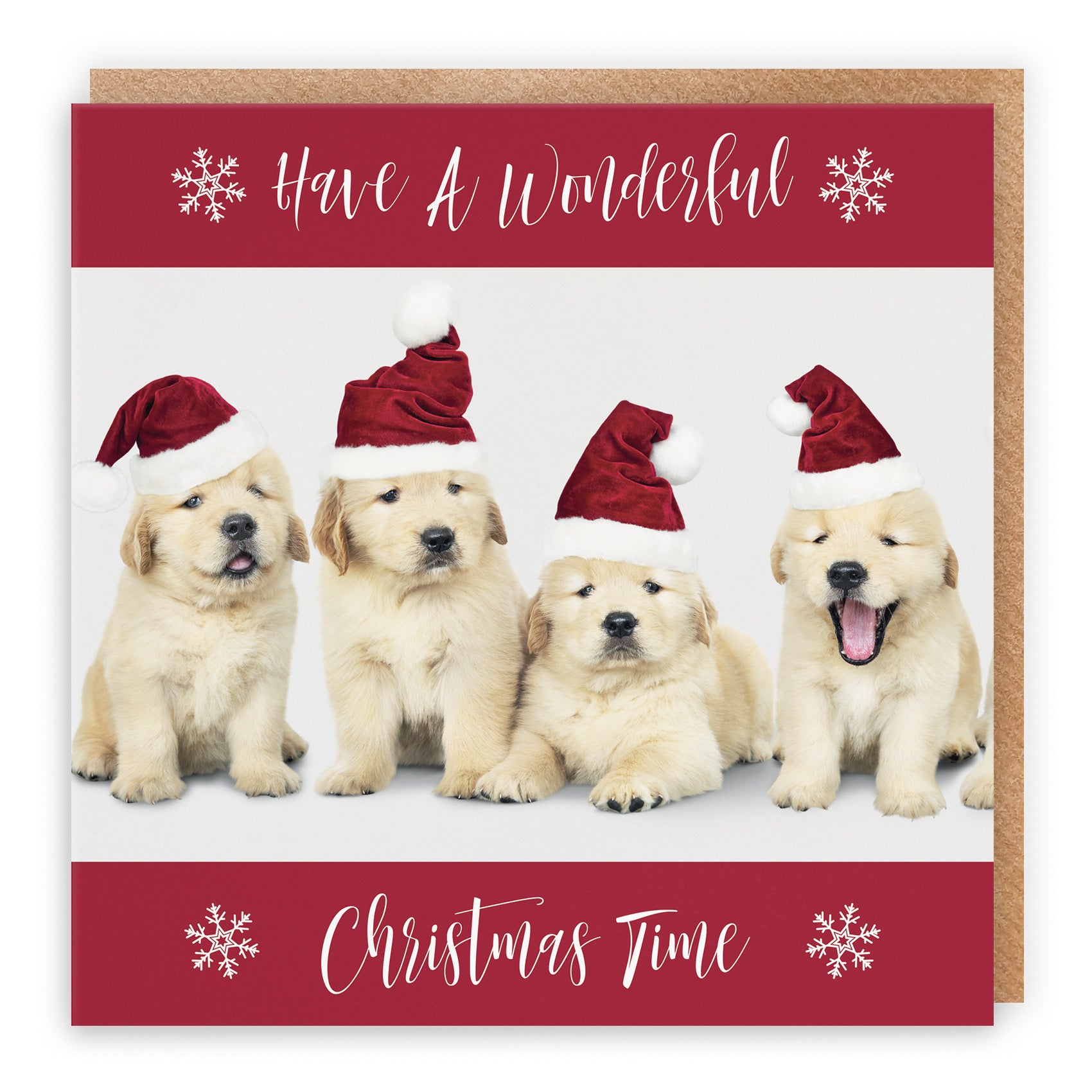 Open Single Puppy Christmas Card - Default Title (B09K1LQSX8)