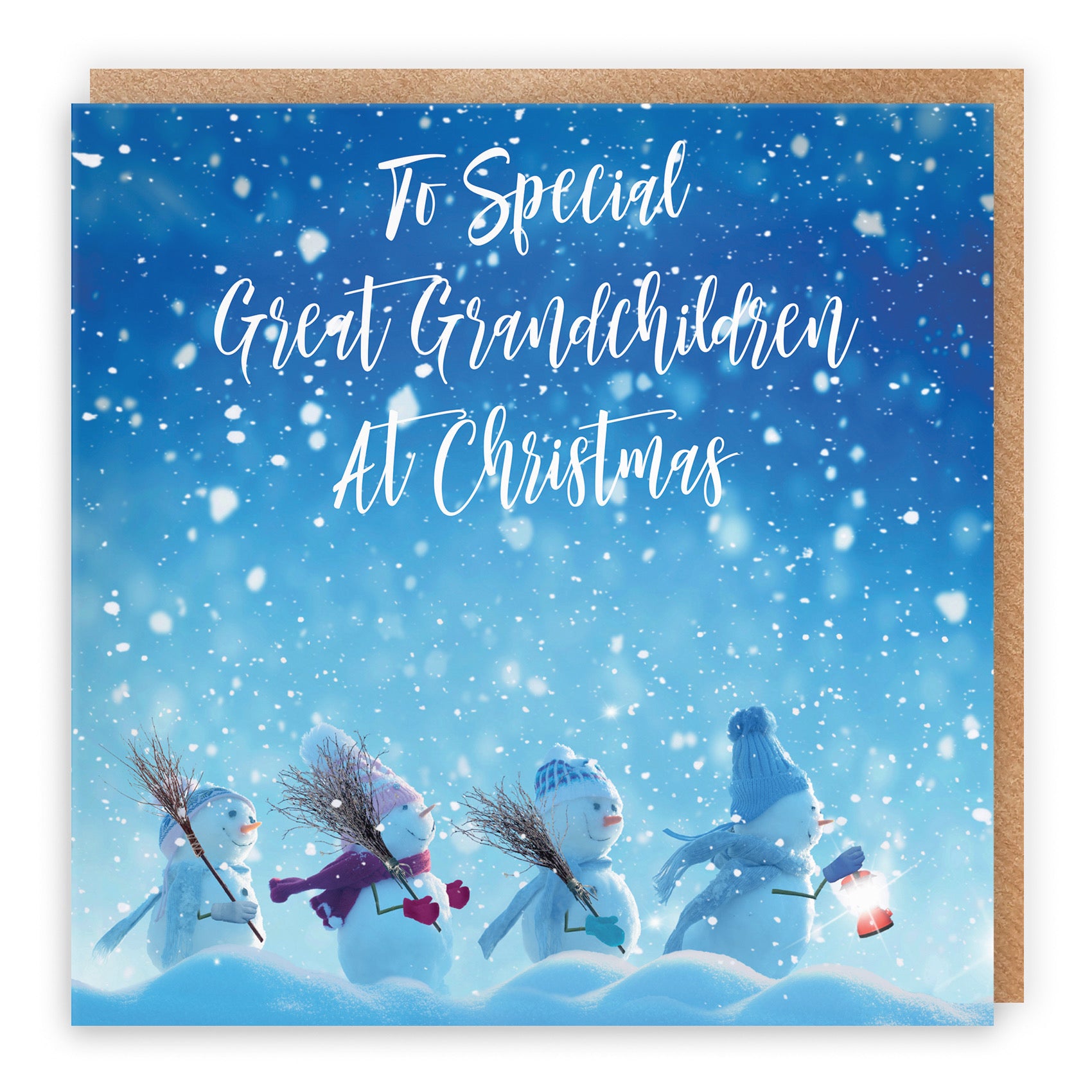 Great Grandchildren Snow People Christmas Card - Default Title (B09K7S3LFL)