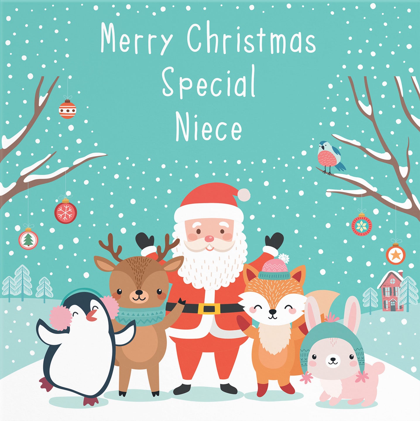 Niece Santa And Friends Christmas Card - Default Title (B09K7SVMLW)