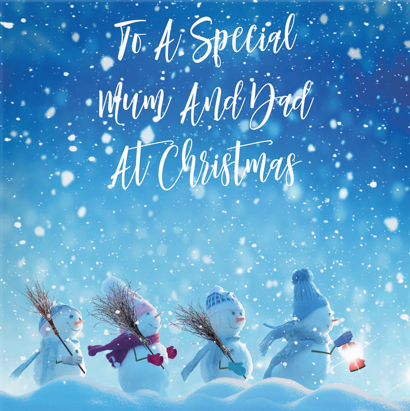 Mum And Dad Snow People Christmas Card - Default Title (B09K7SWPB6)