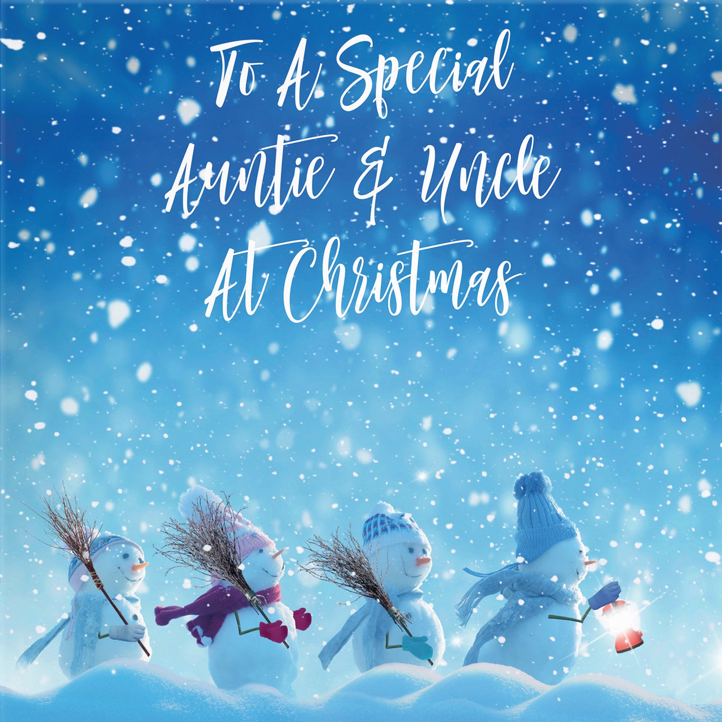 Auntie And Uncle Snow People Christmas Card - Default Title (B09K7SZ6GG)