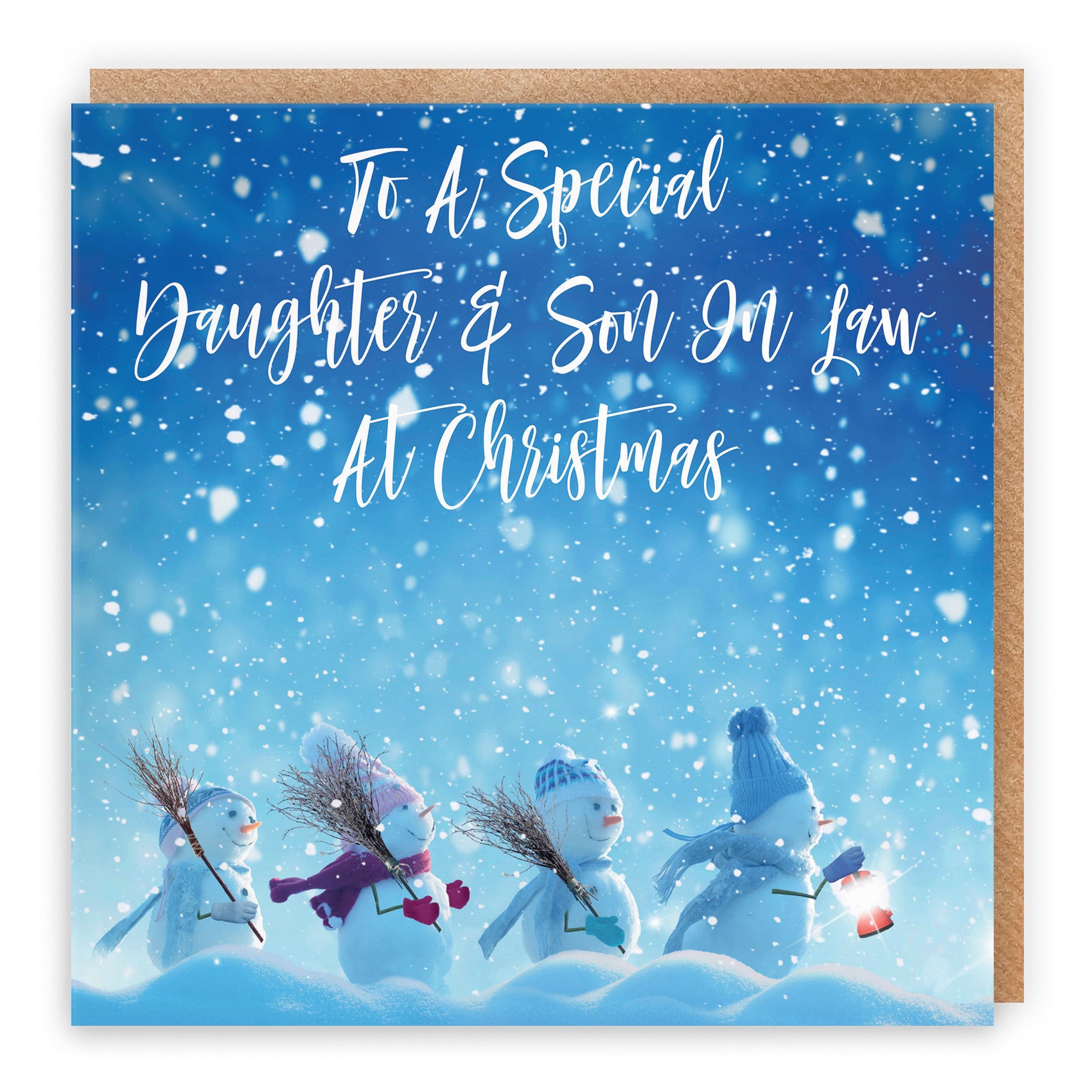 Daughter And Son In Law Snow People Christmas Card - Default Title (B09K7SZF95)