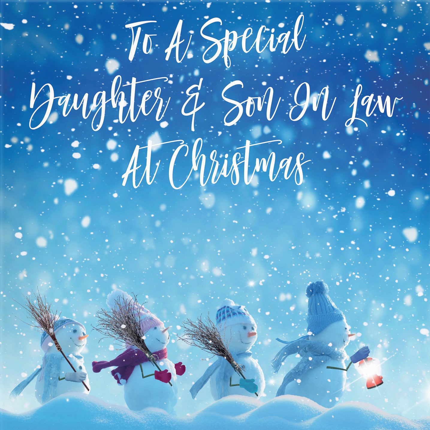 Daughter And Son In Law Snow People Christmas Card - Default Title (B09K7SZF95)