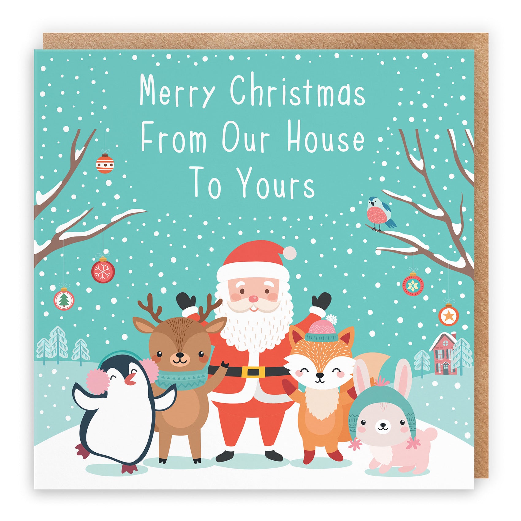 Our House To Yours Santa And Friends Christmas Card - Default Title (B09K7TD84S)