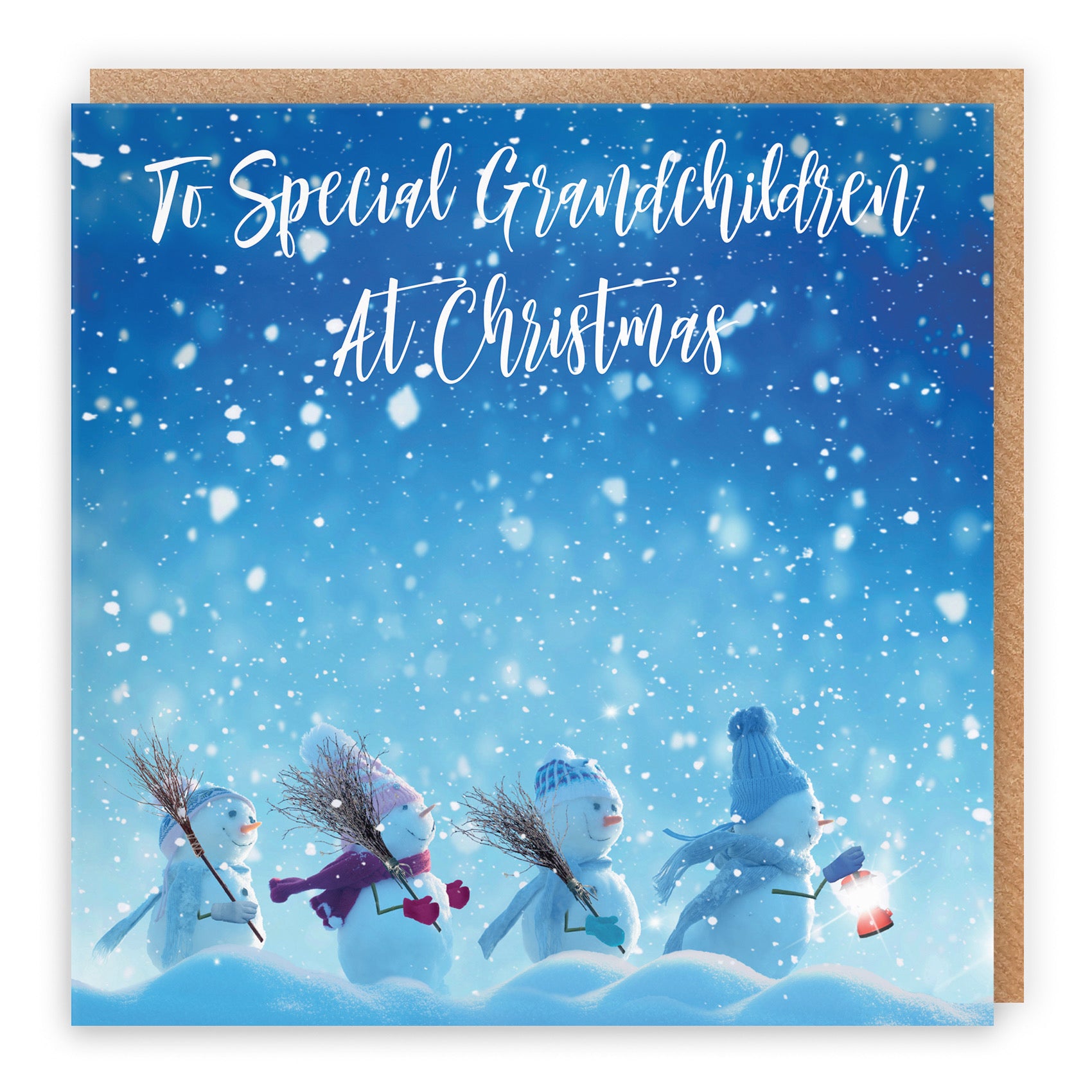 Grandchildren Snow People Christmas Card - Default Title (B09K7TR6SW)