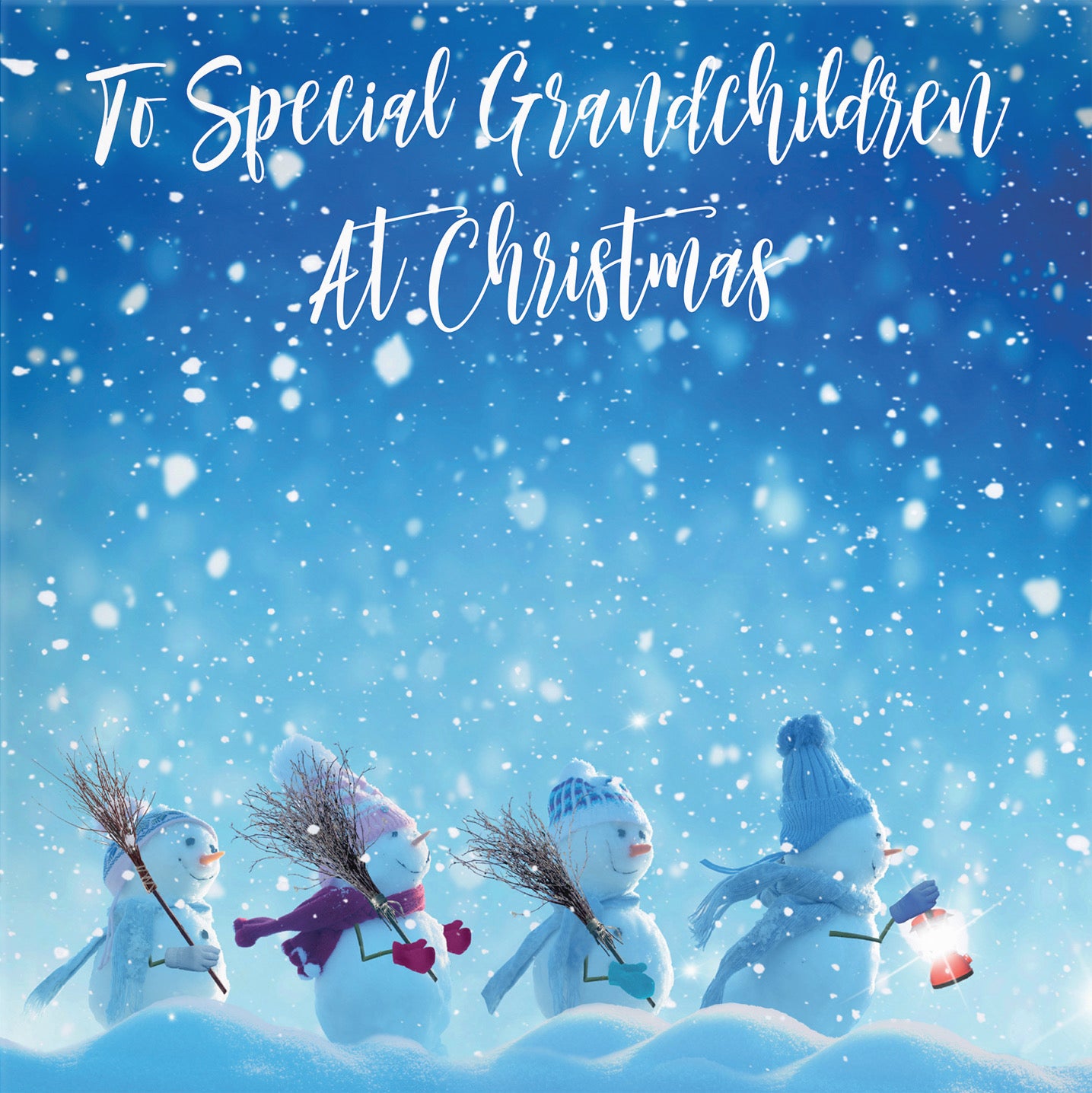 Grandchildren Snow People Christmas Card - Default Title (B09K7TR6SW)