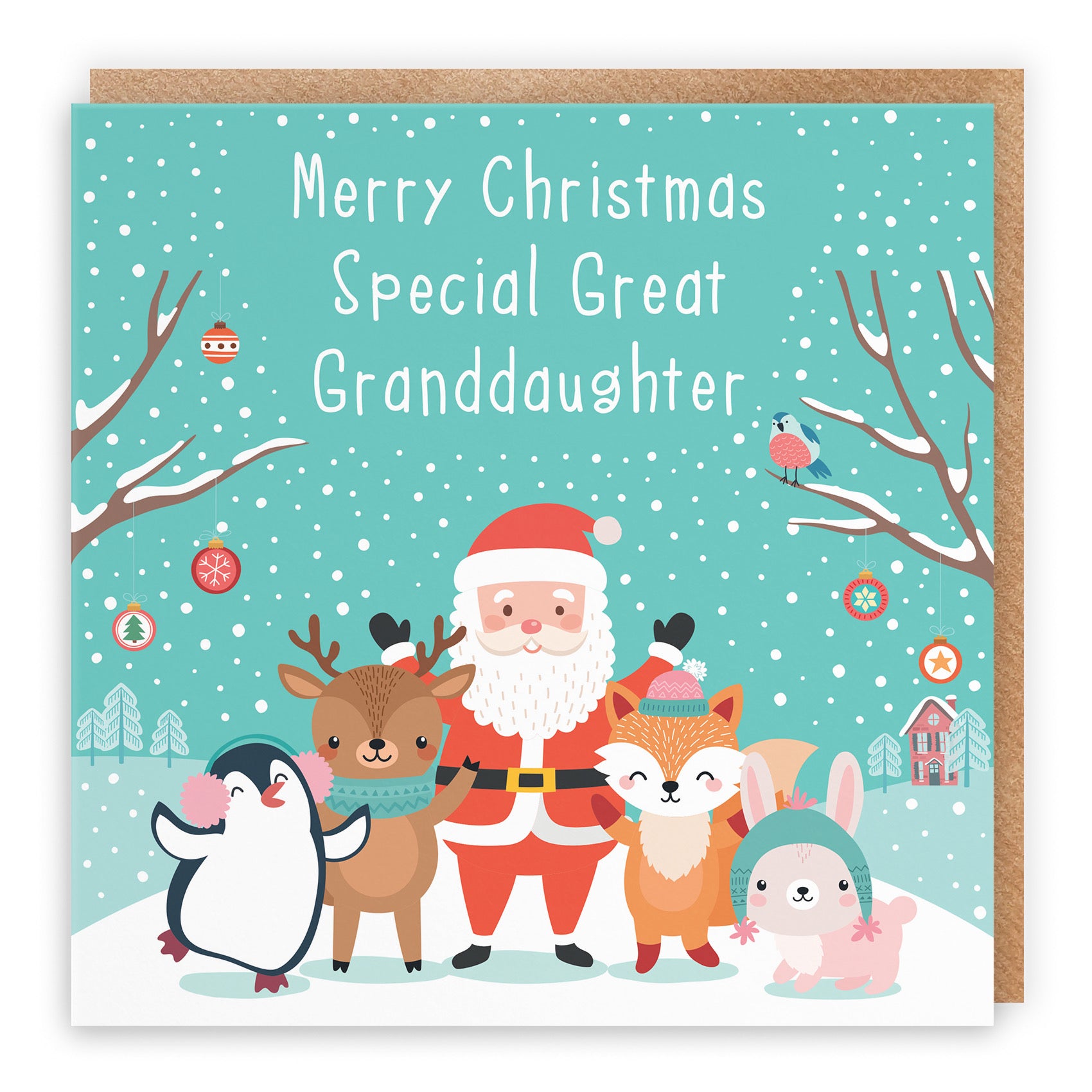 Great Granddaughter Santa And Friends Christmas Card - Default Title (B09K7VLNND)