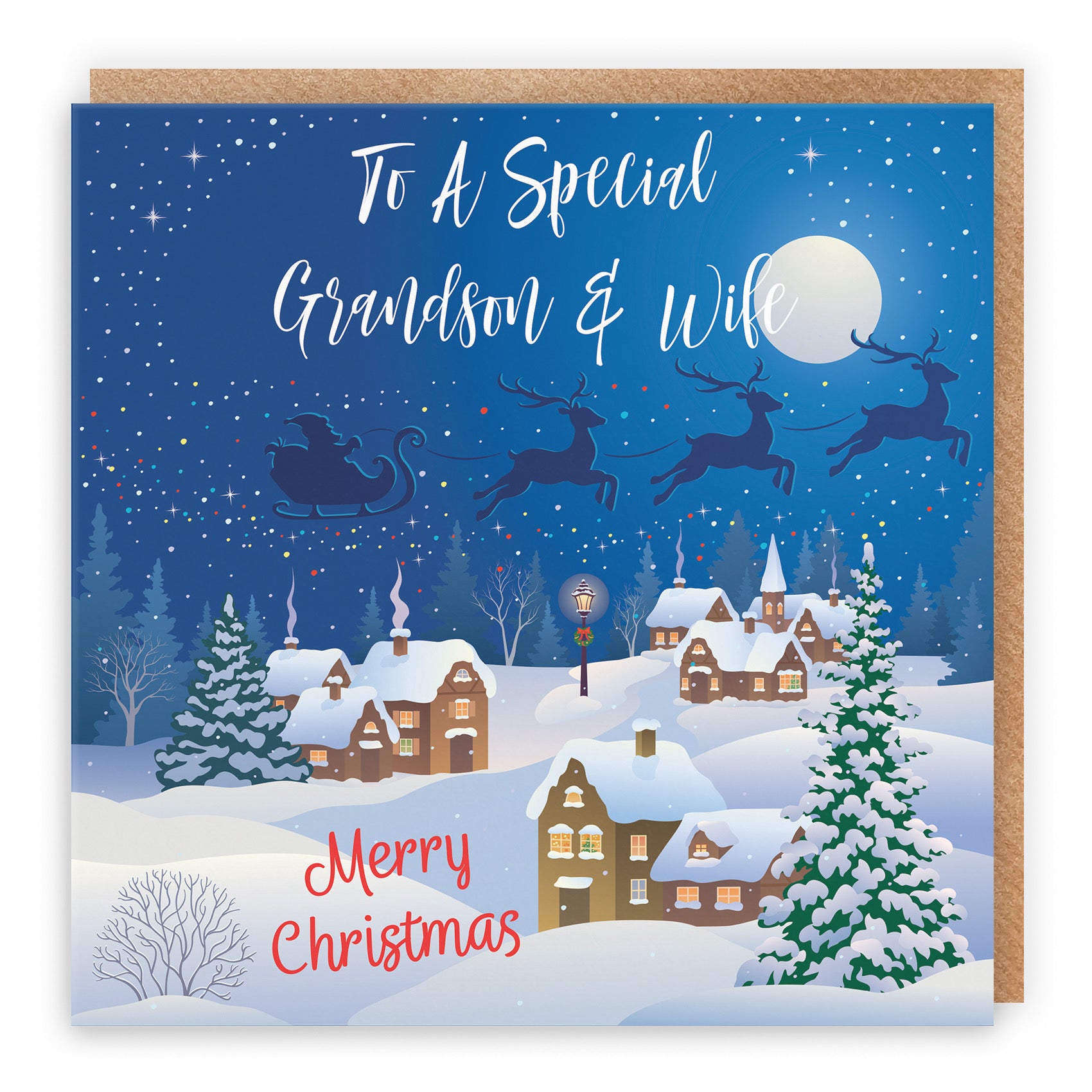 Grandson And Wife Winter Wonderland Christmas Card - Default Title (B09K7VLNWR)