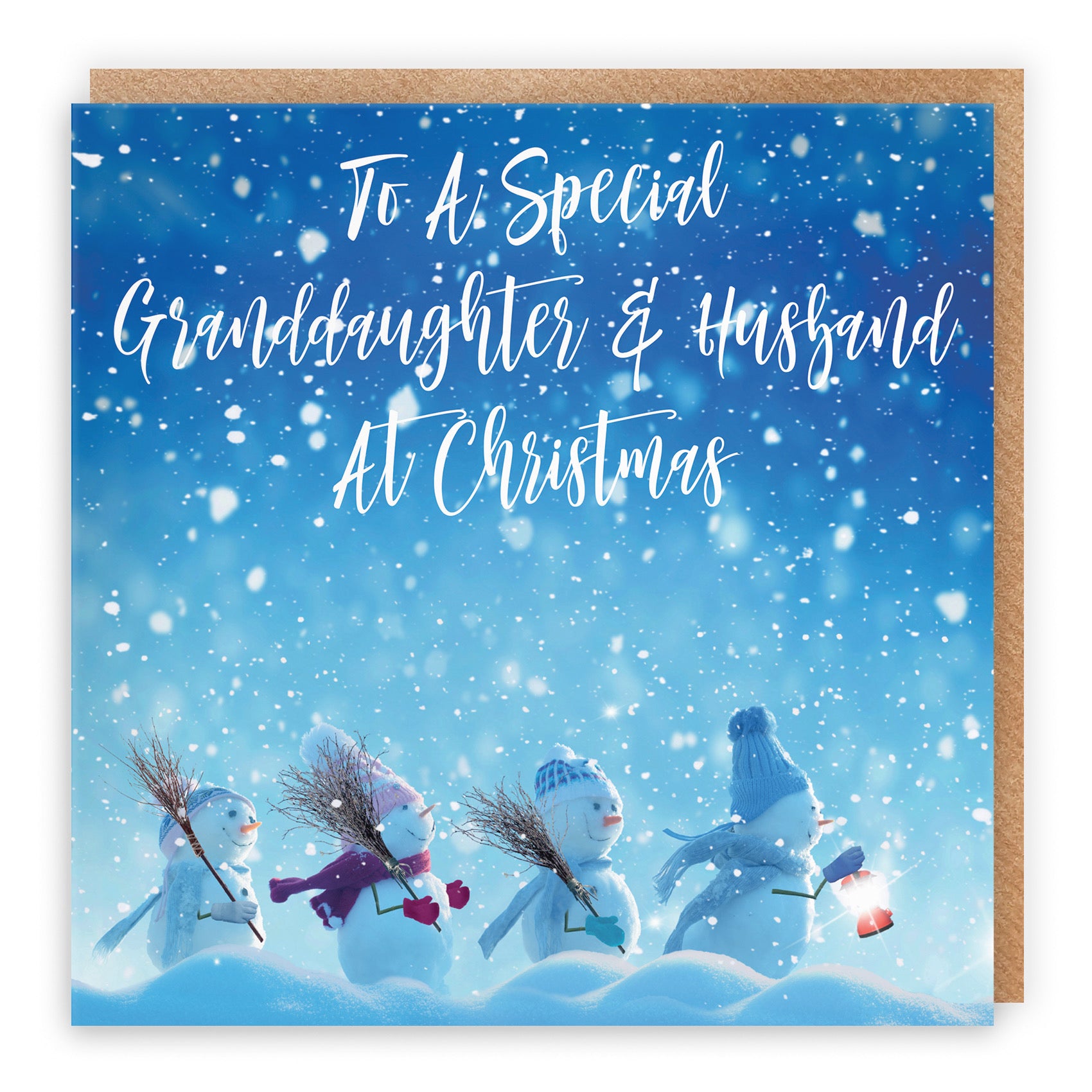 Granddaughter And Husband Christmas Card Snow People - Default Title (B09K7WSM52)