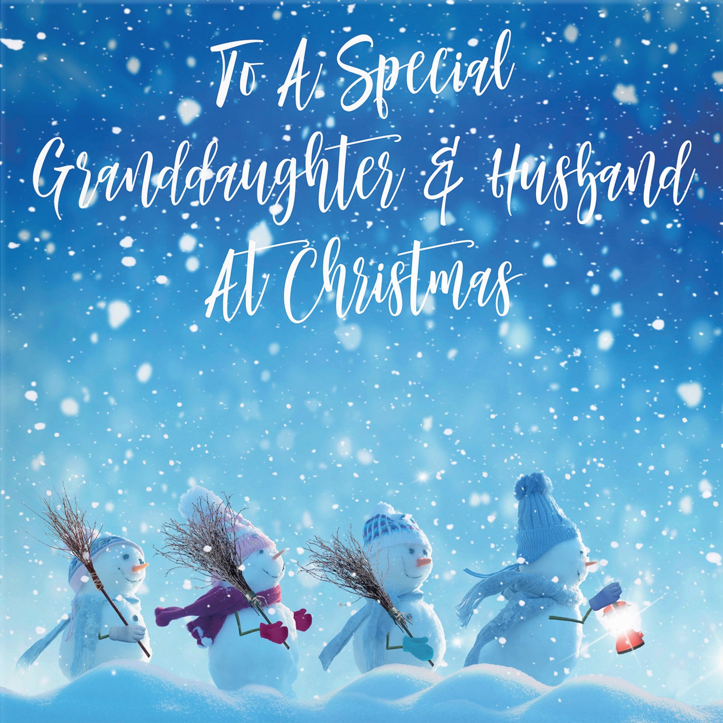 Granddaughter And Husband Christmas Card Snow People - Default Title (B09K7WSM52)